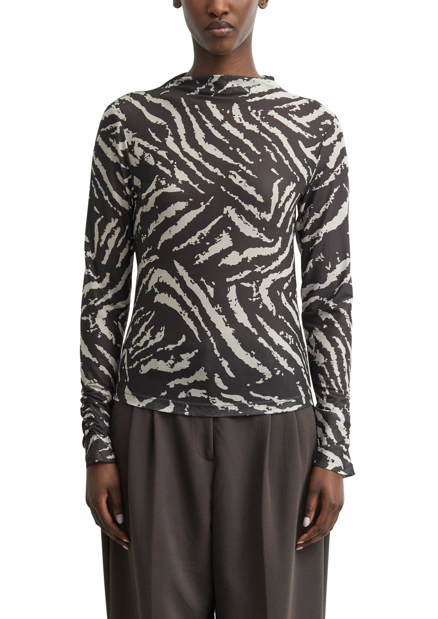 Comma Damen T-Shirts A Brown