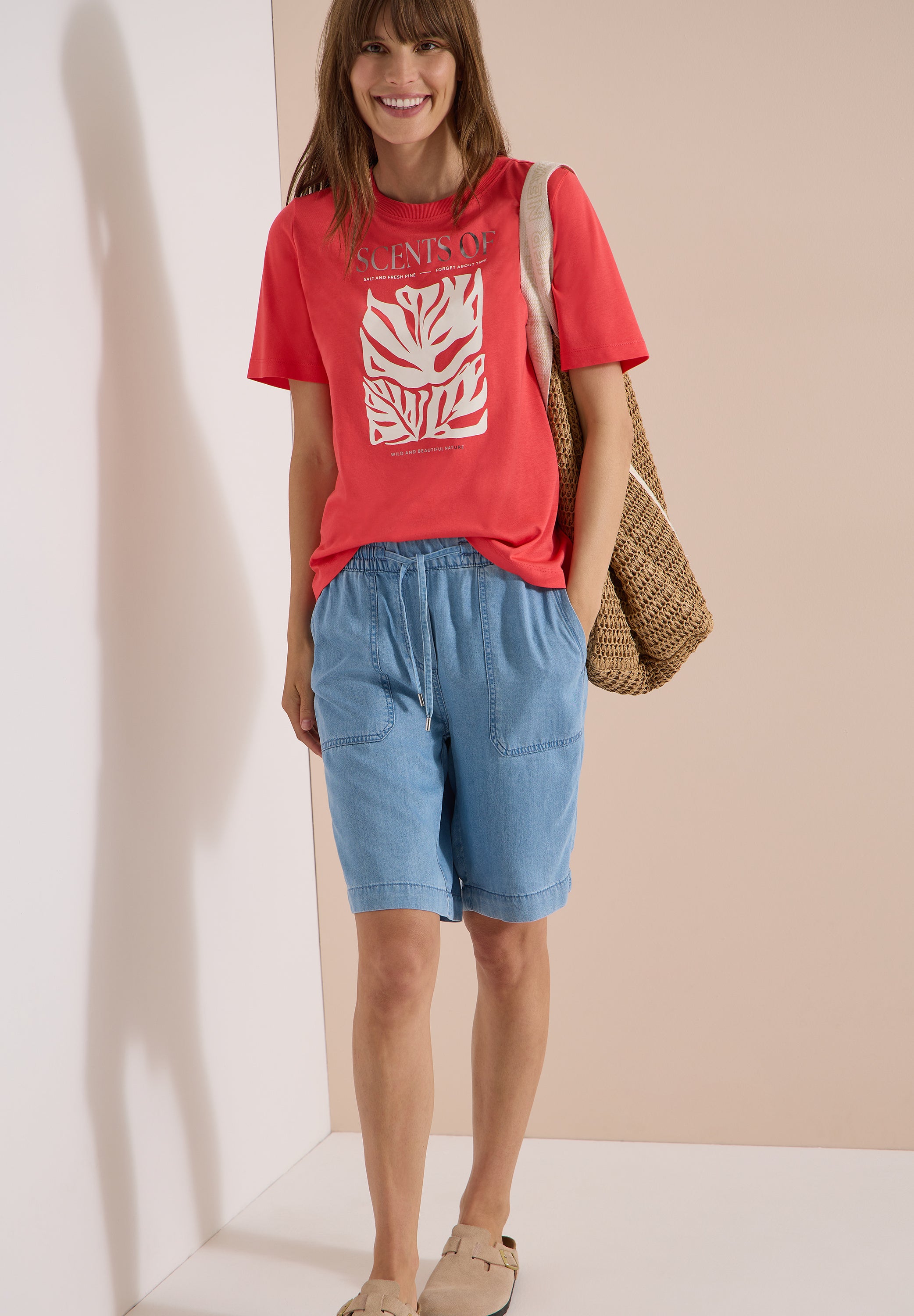 Cecil Damen T-Shirts  Coral