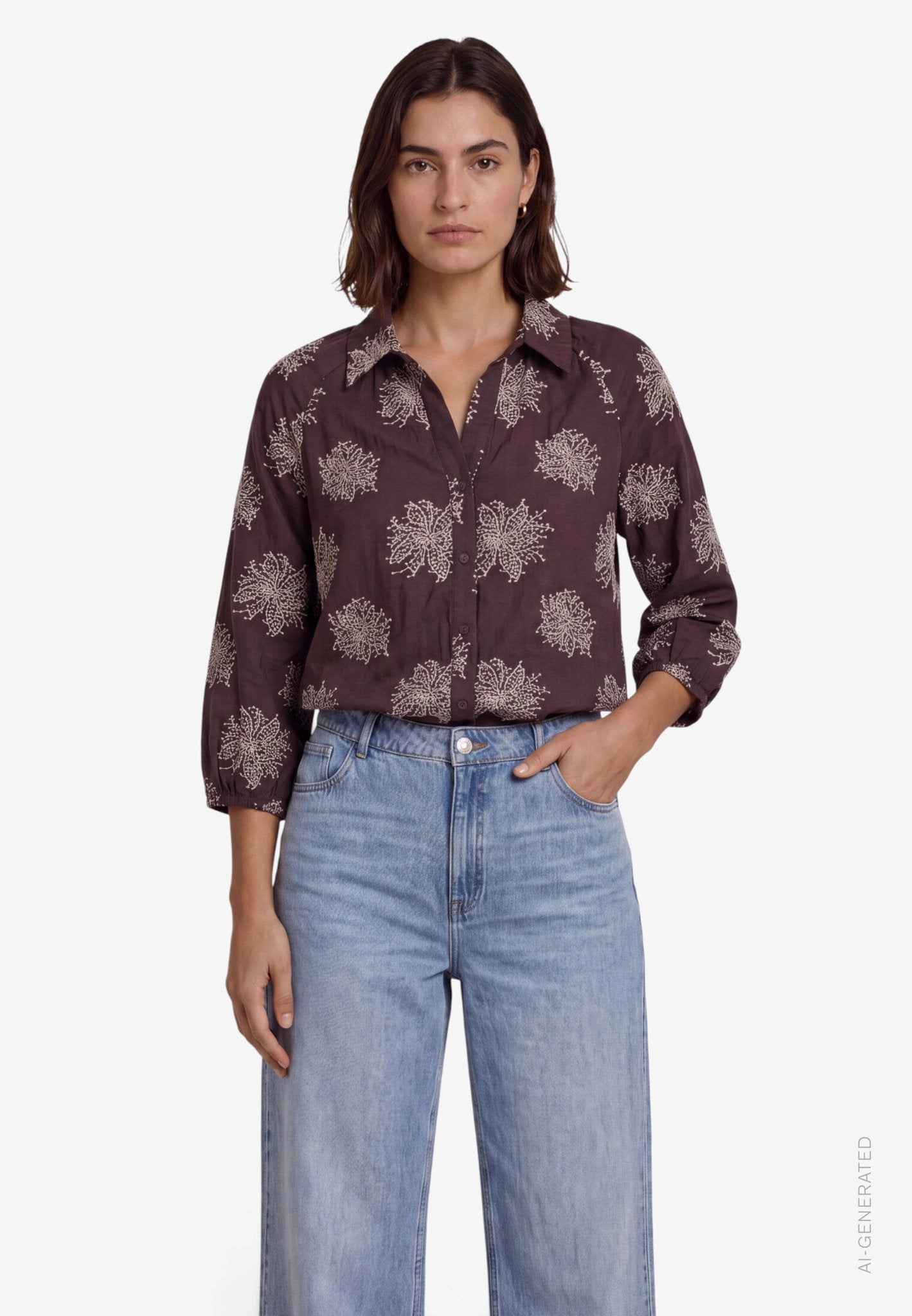 Zero Damen Blusen Brown/Beige