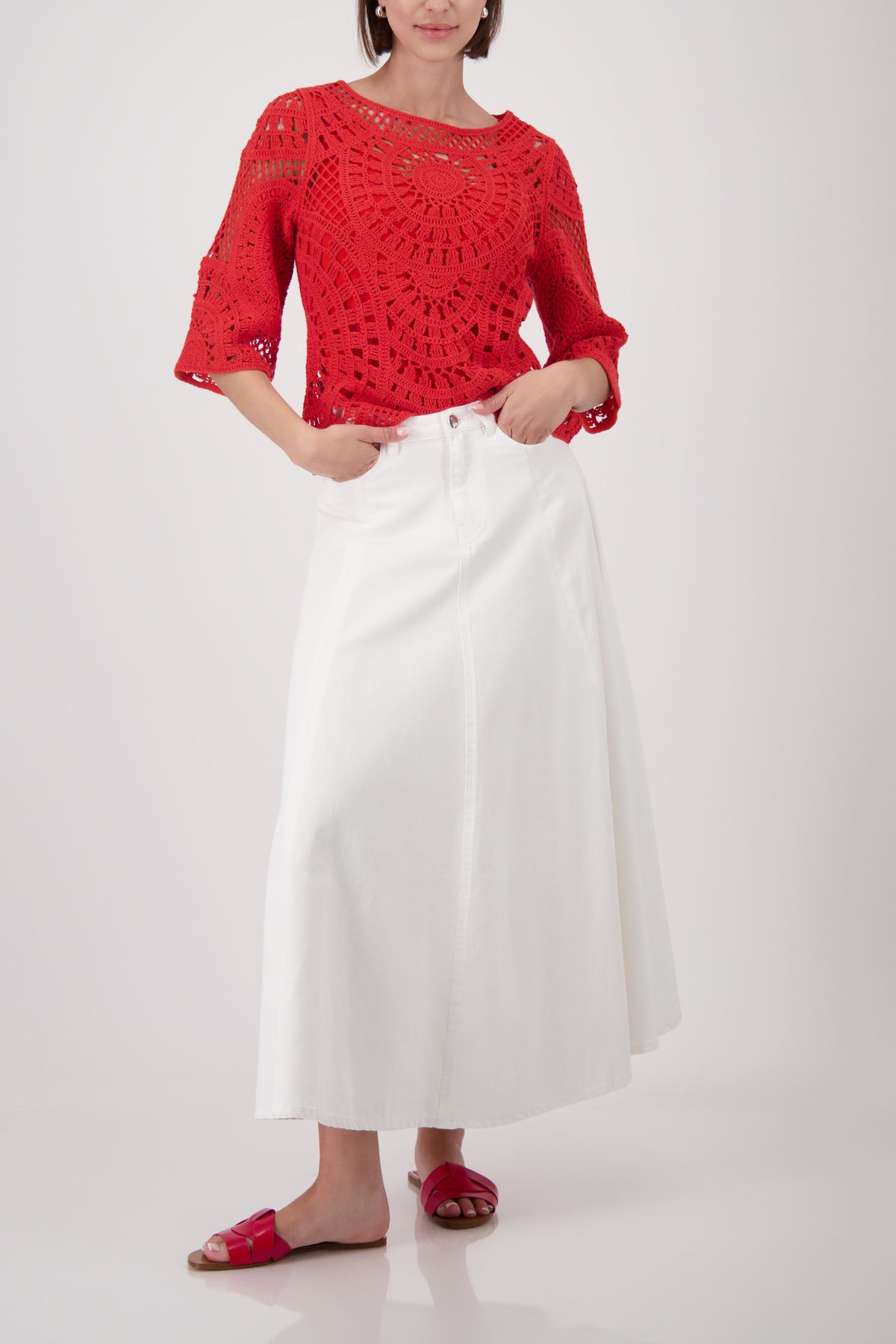 Monari Damen Pullover  Coral Red