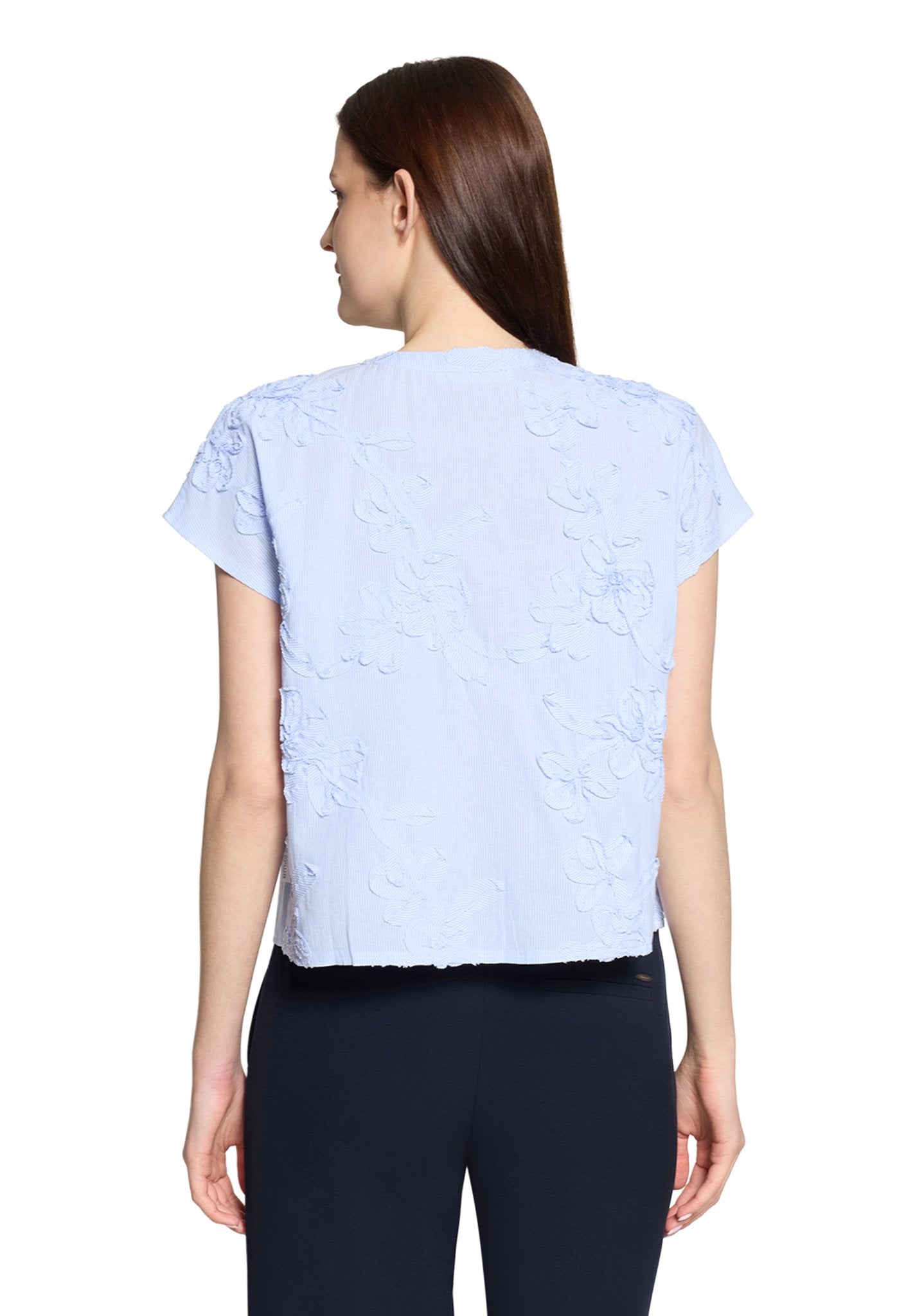 Betty & Co Damen Blusen White/Light Blu