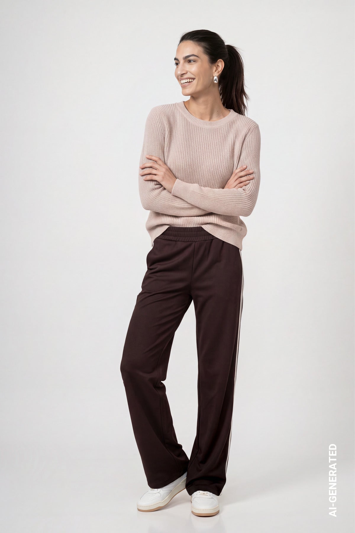 Monari Damen Pullover Cappuccino