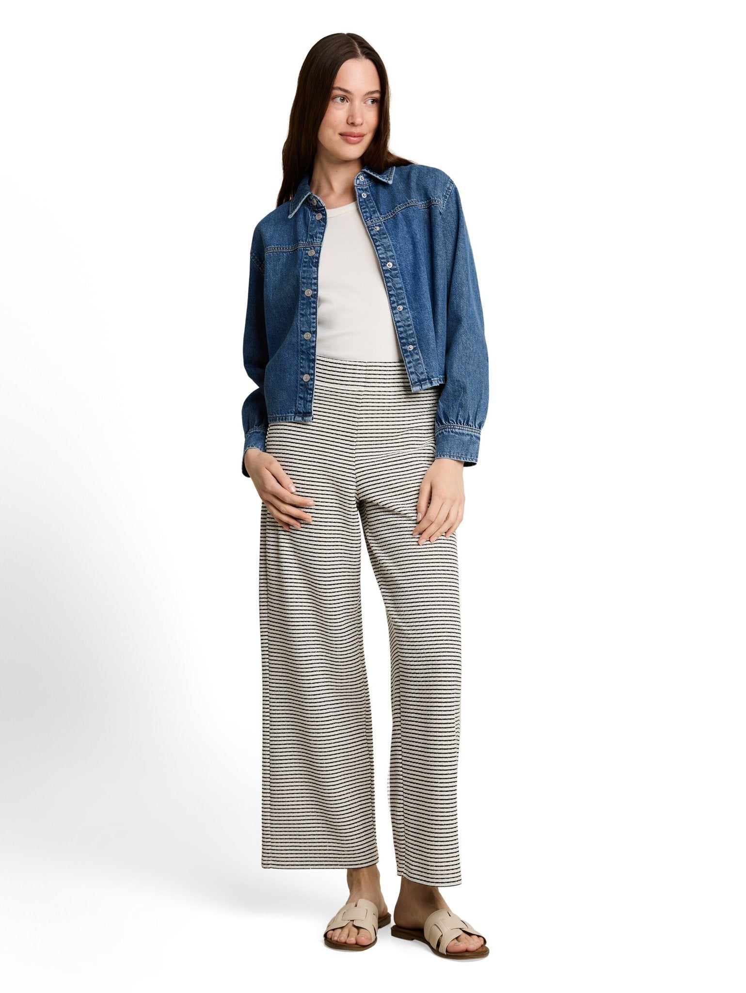 Tom Tailor denim Damen Hosen White Black Kni
