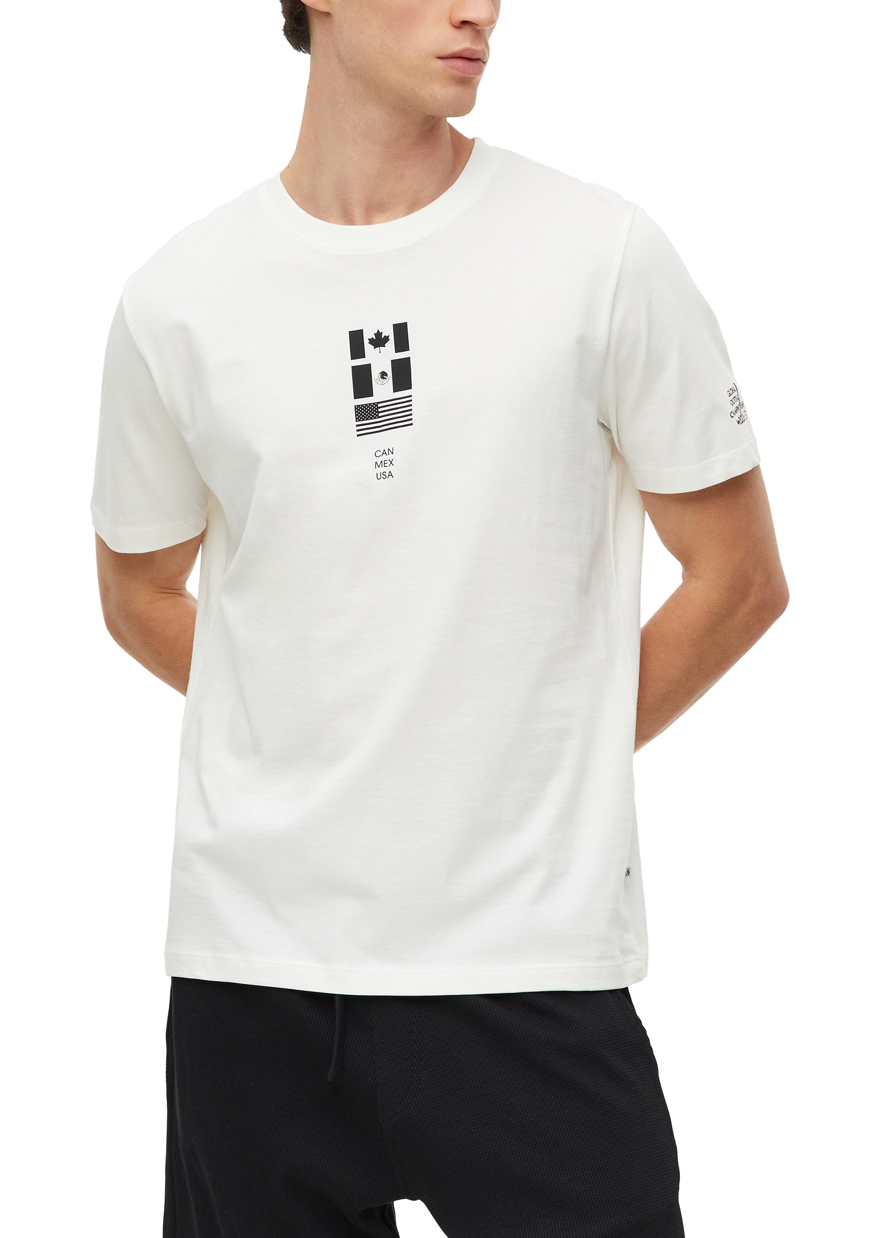 S. Oliver red Herren T-Shirts kurz White