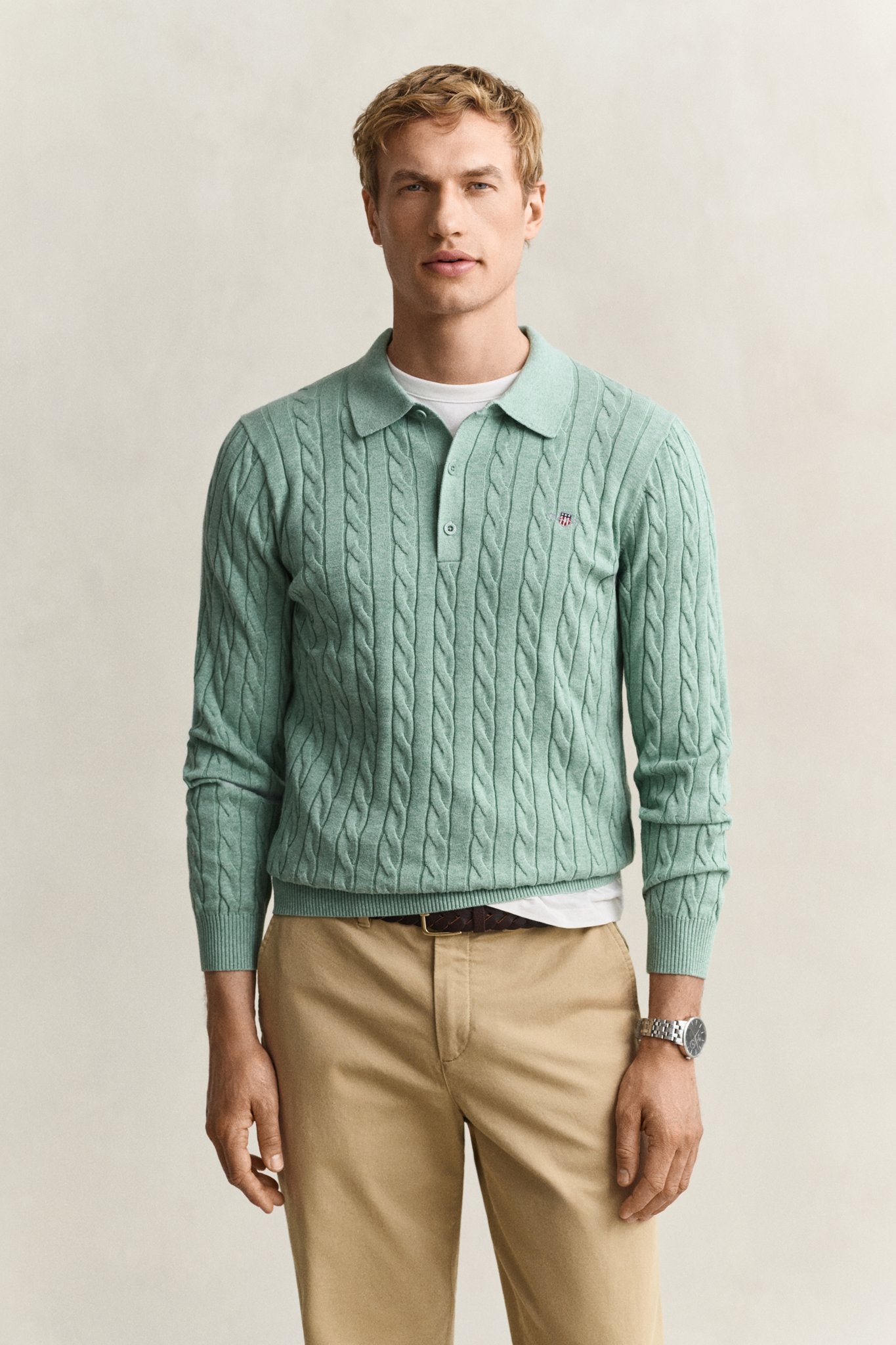Gant Herren Pullover  Soft Green