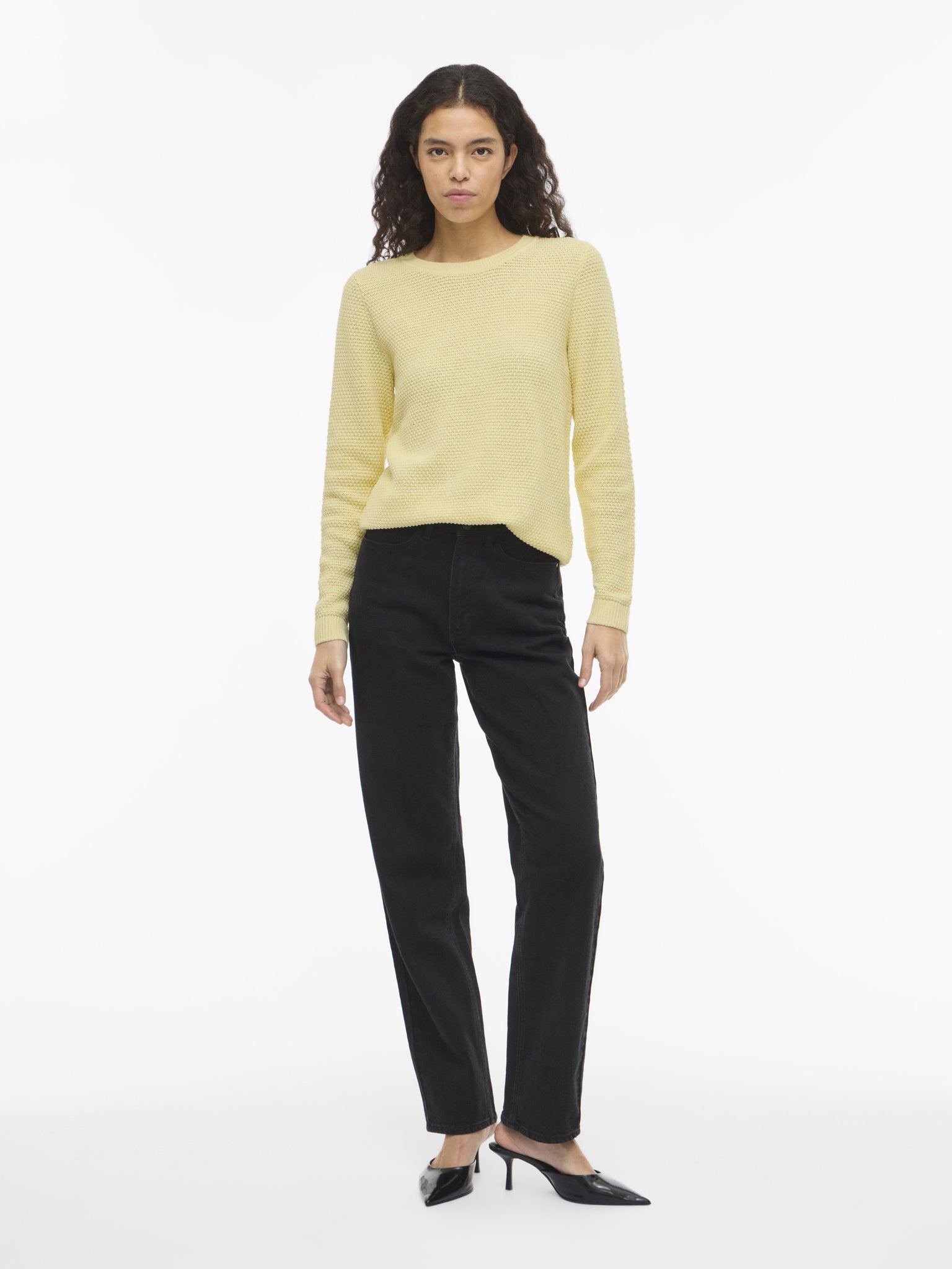 Vila Damen Pullover Pastel Yellow