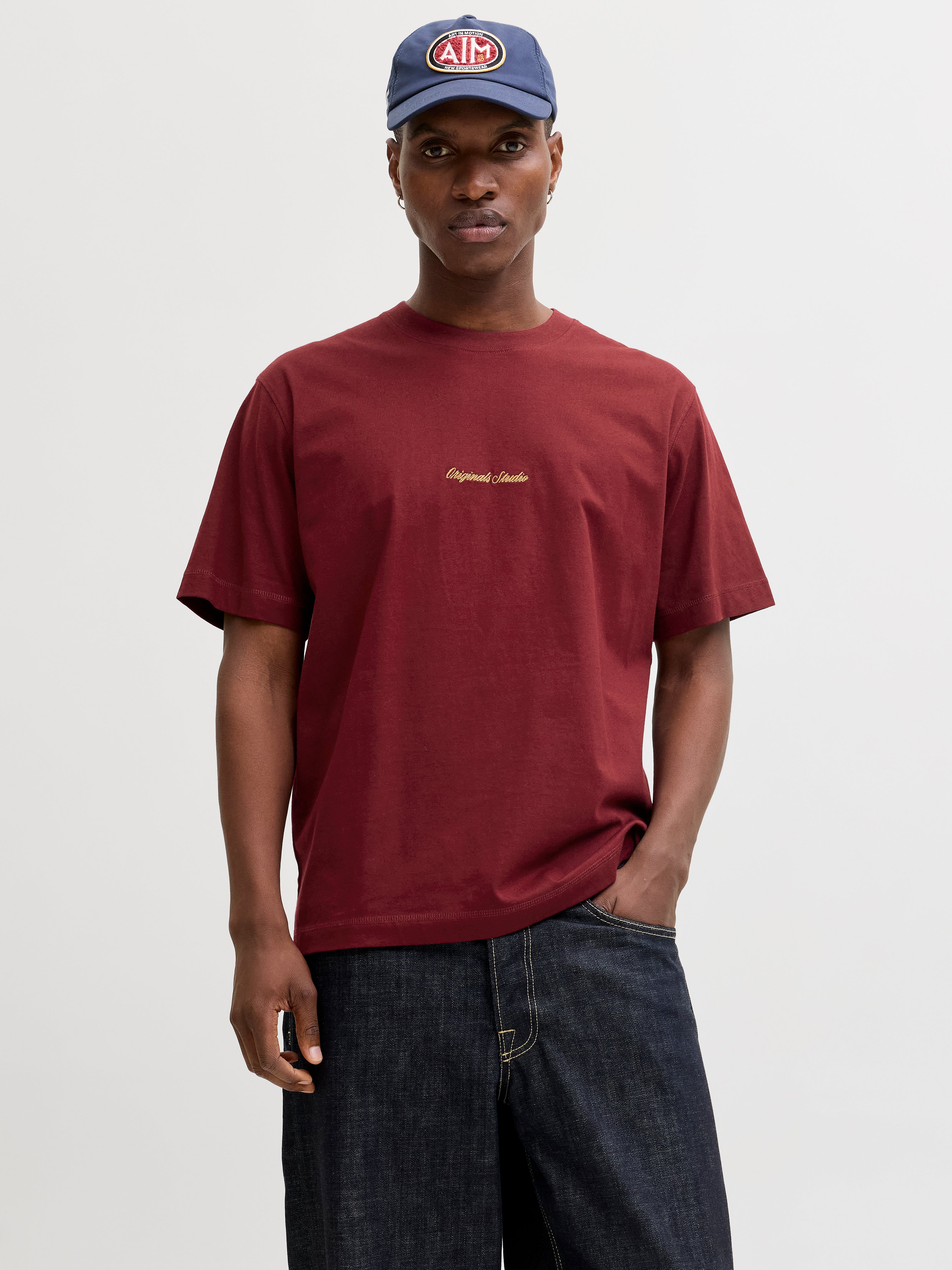 Jack & Jones Herren T-Shirts kurz Cabernet