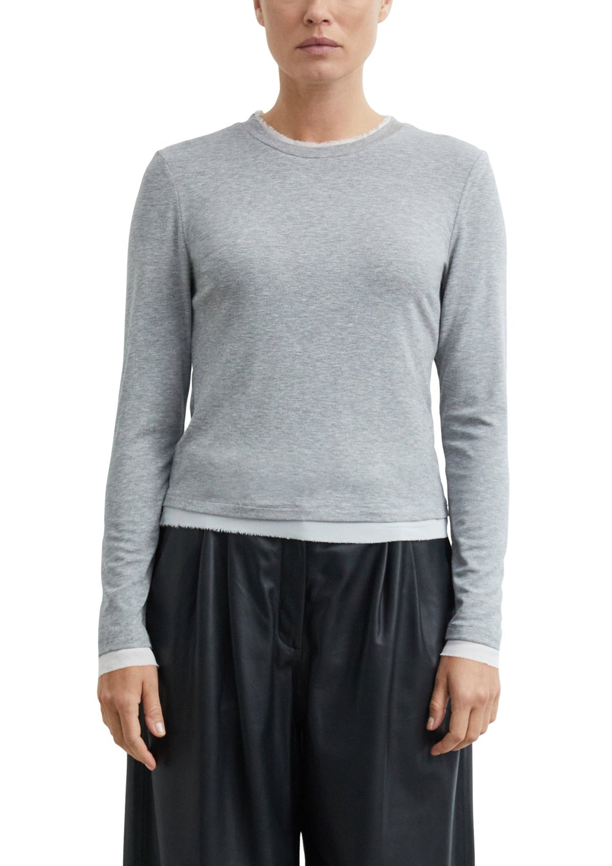 Comma Damen T-Shirts W Grey/Black