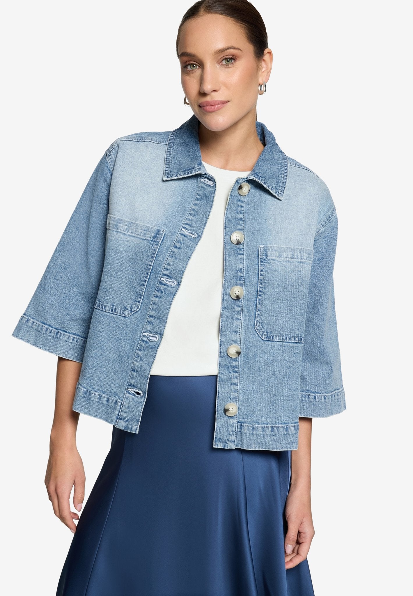 Zero Damen Blazer Light Blue Deni