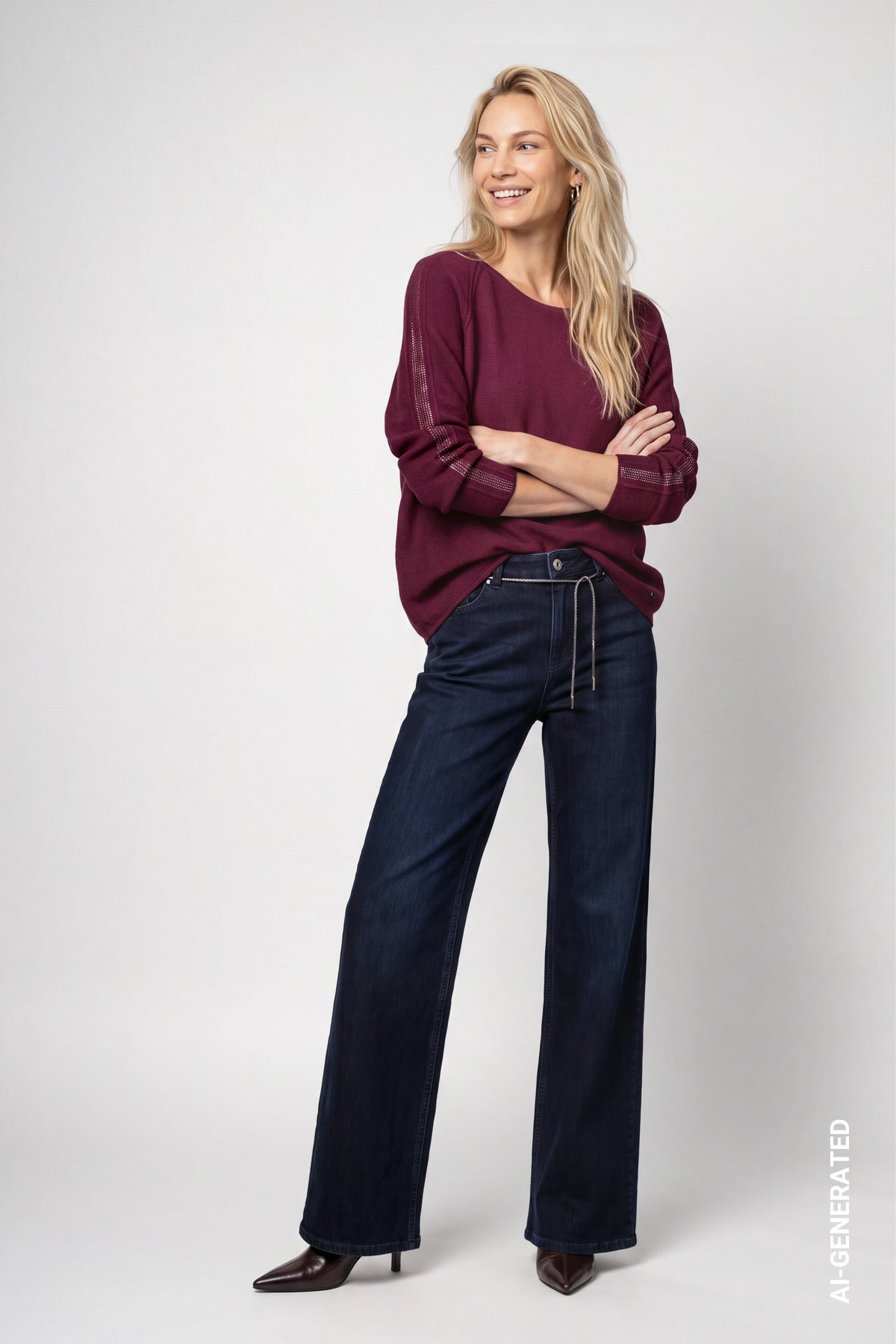 Monari Damen Pullover Dark Bordea