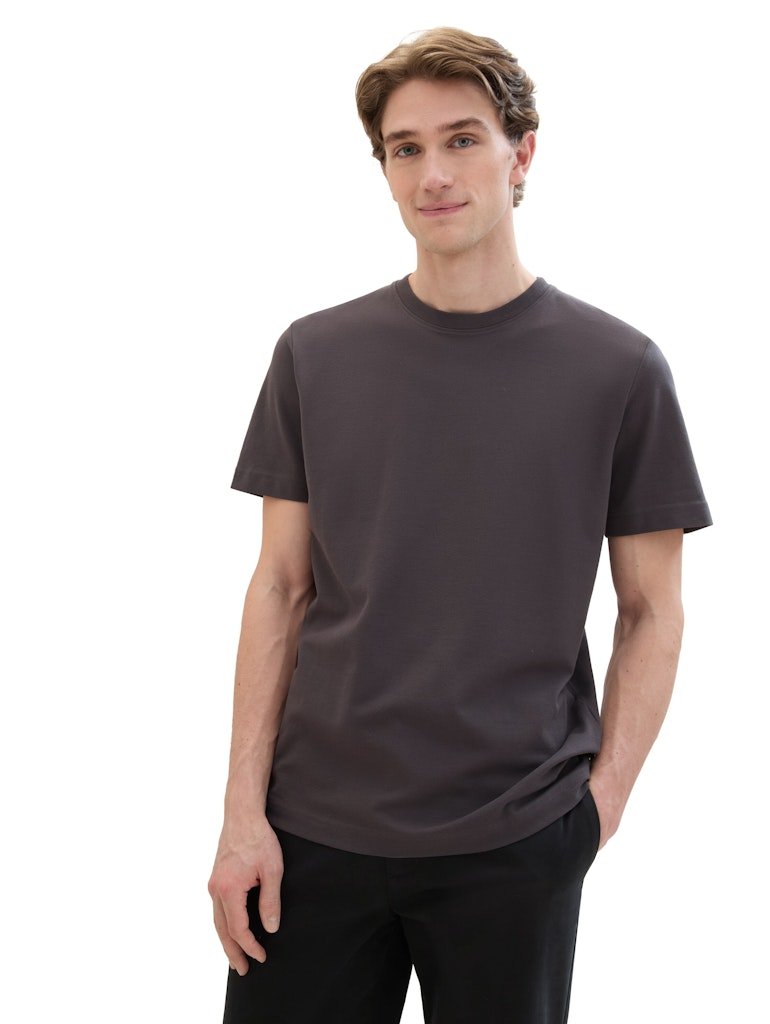Tom Tailor Herren T-Shirts kurz Tarmac Grey