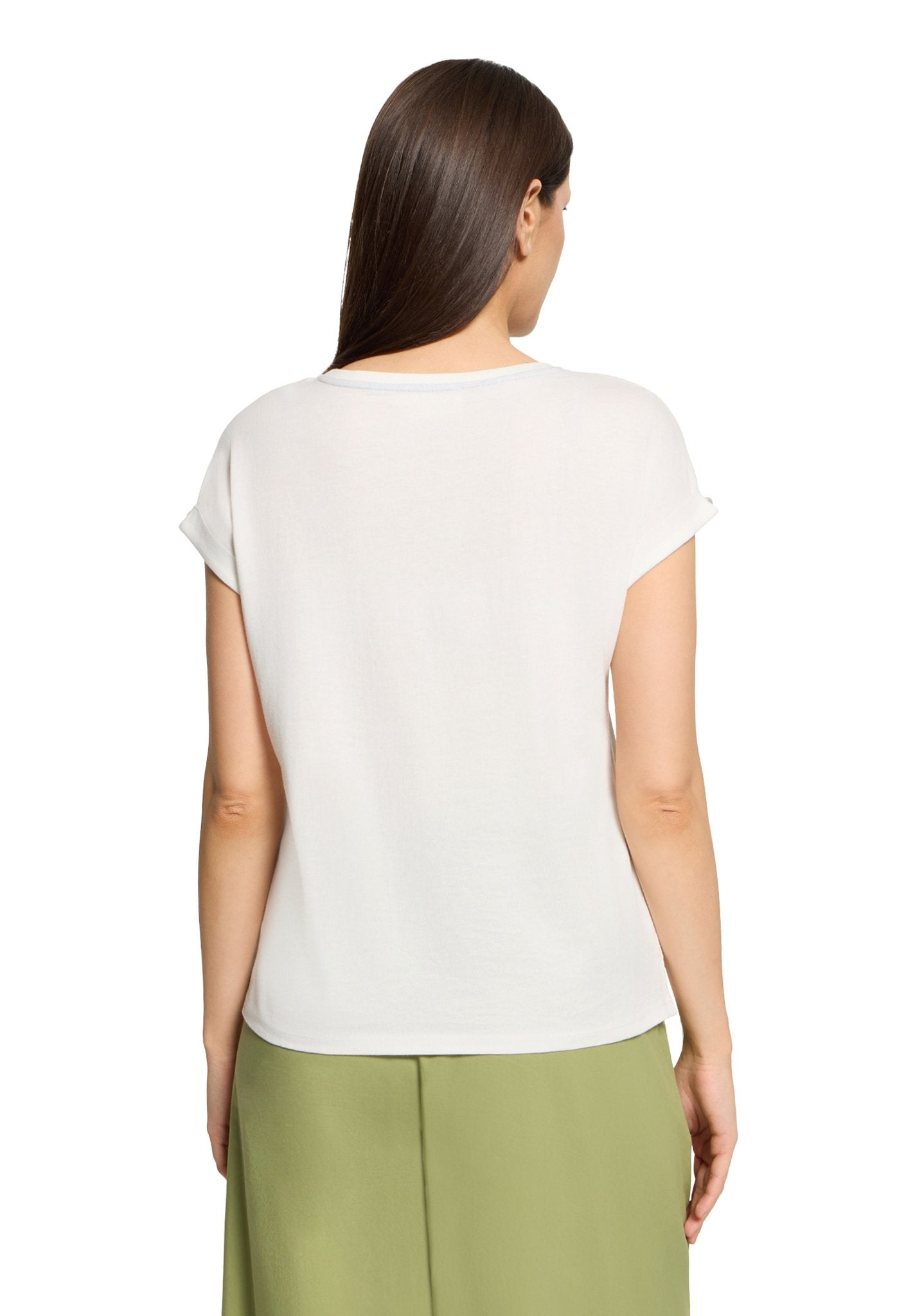 Cartoon Damen T-Shirts Patch Cream/Blu