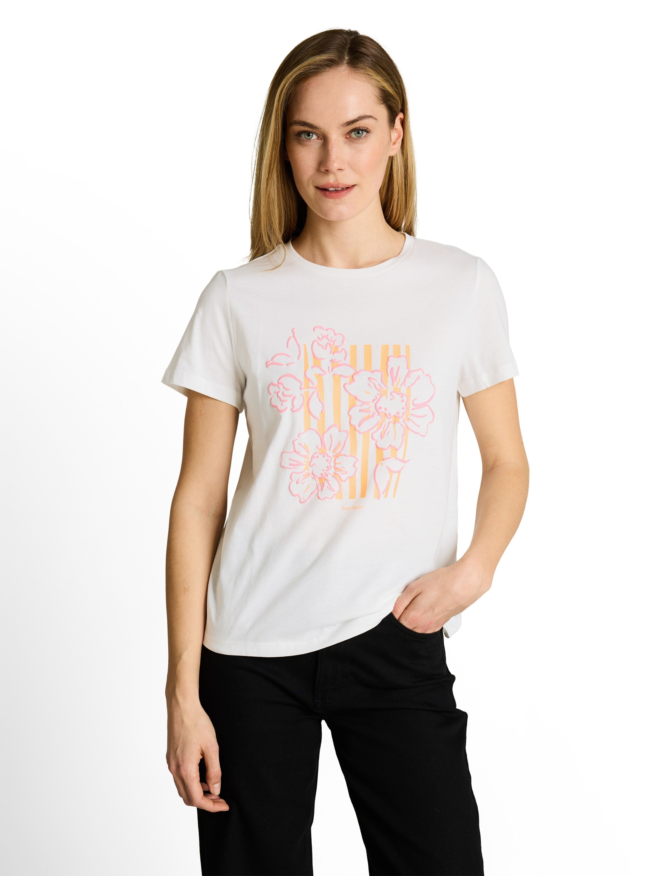 Tom Tailor Damen T-Shirts Whisper White