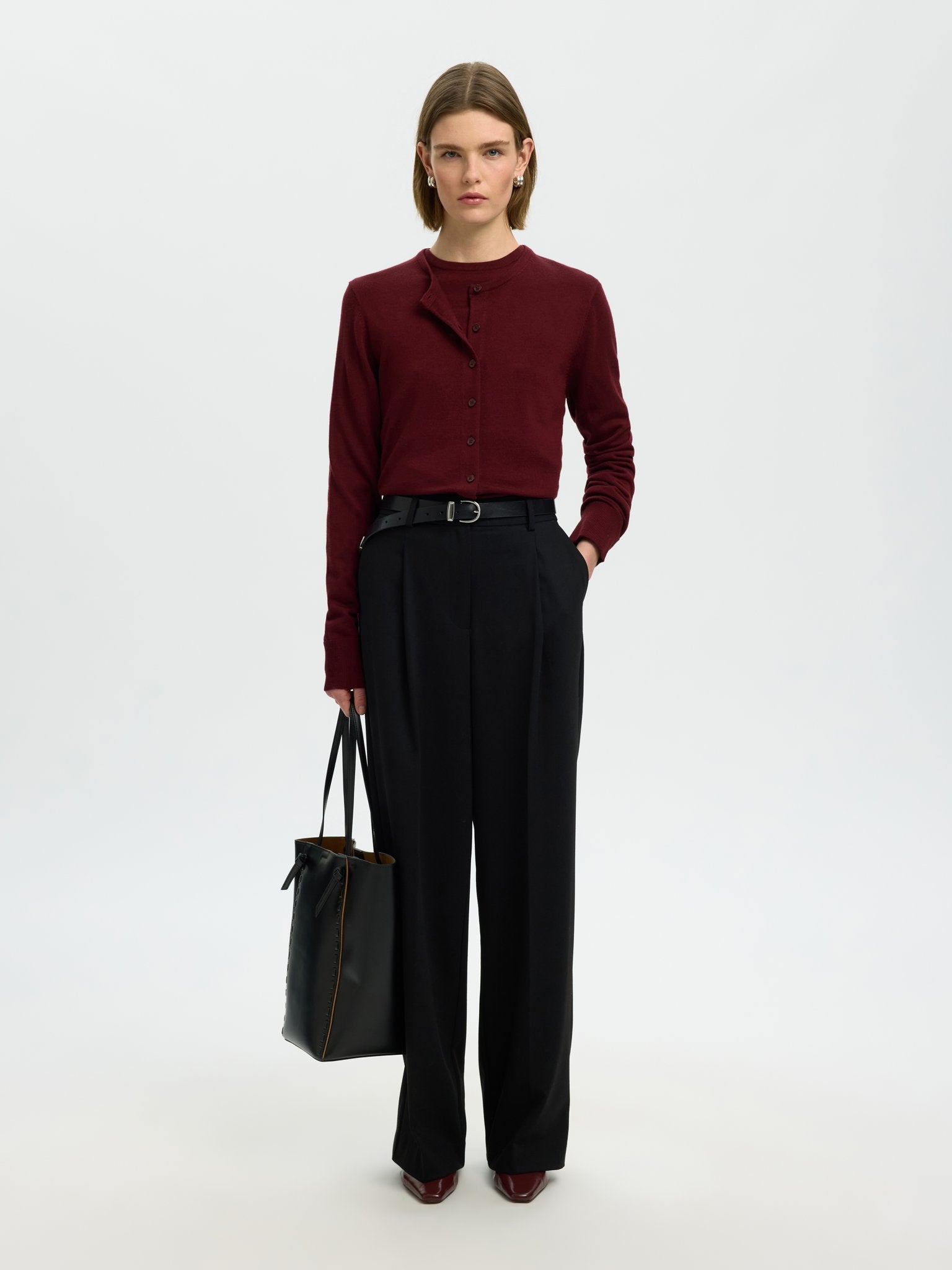 Selected Femme Damen Strickjacken Tawny Port
