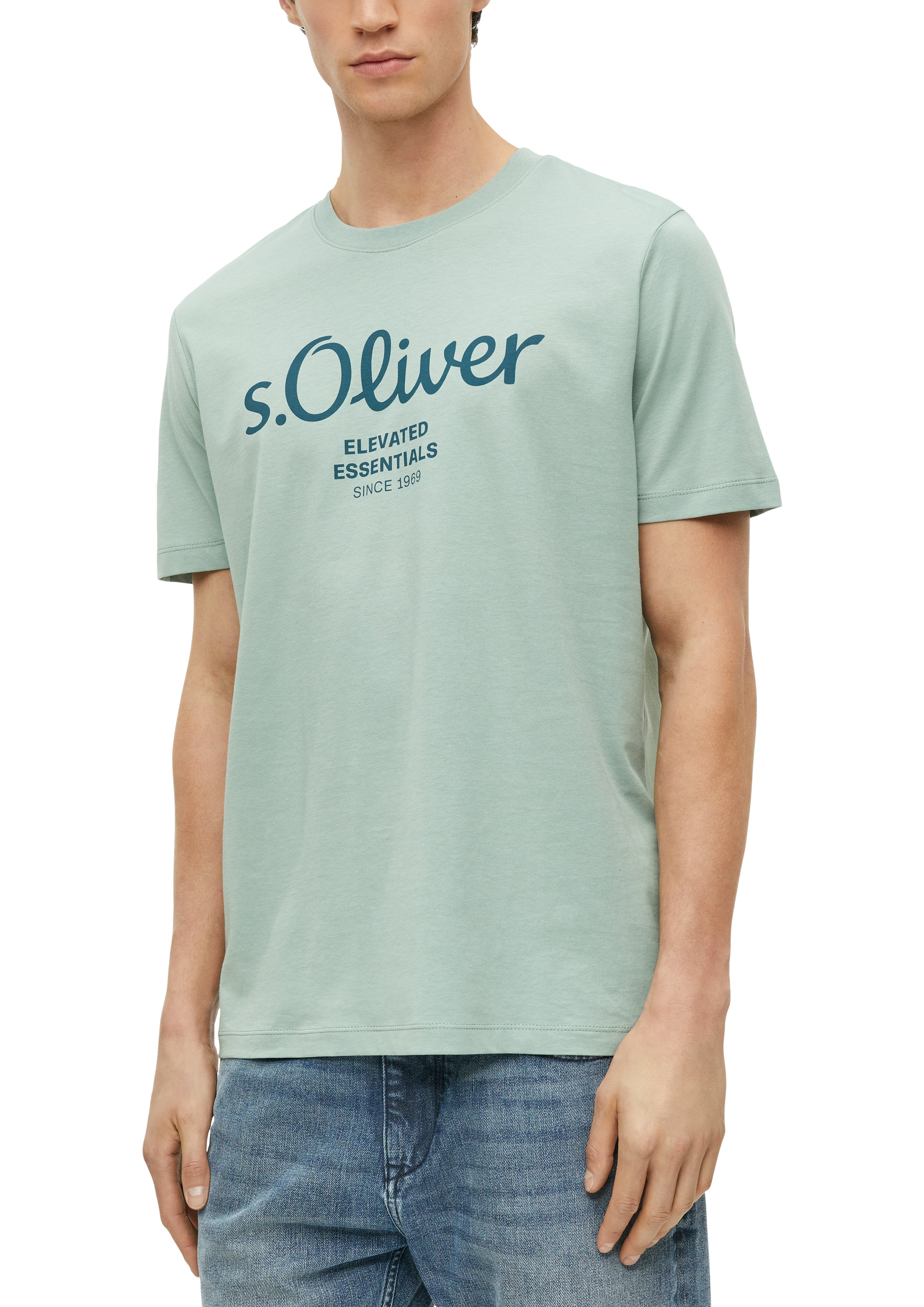 S. Oliver red Herren T-Shirts kurz Blue Green