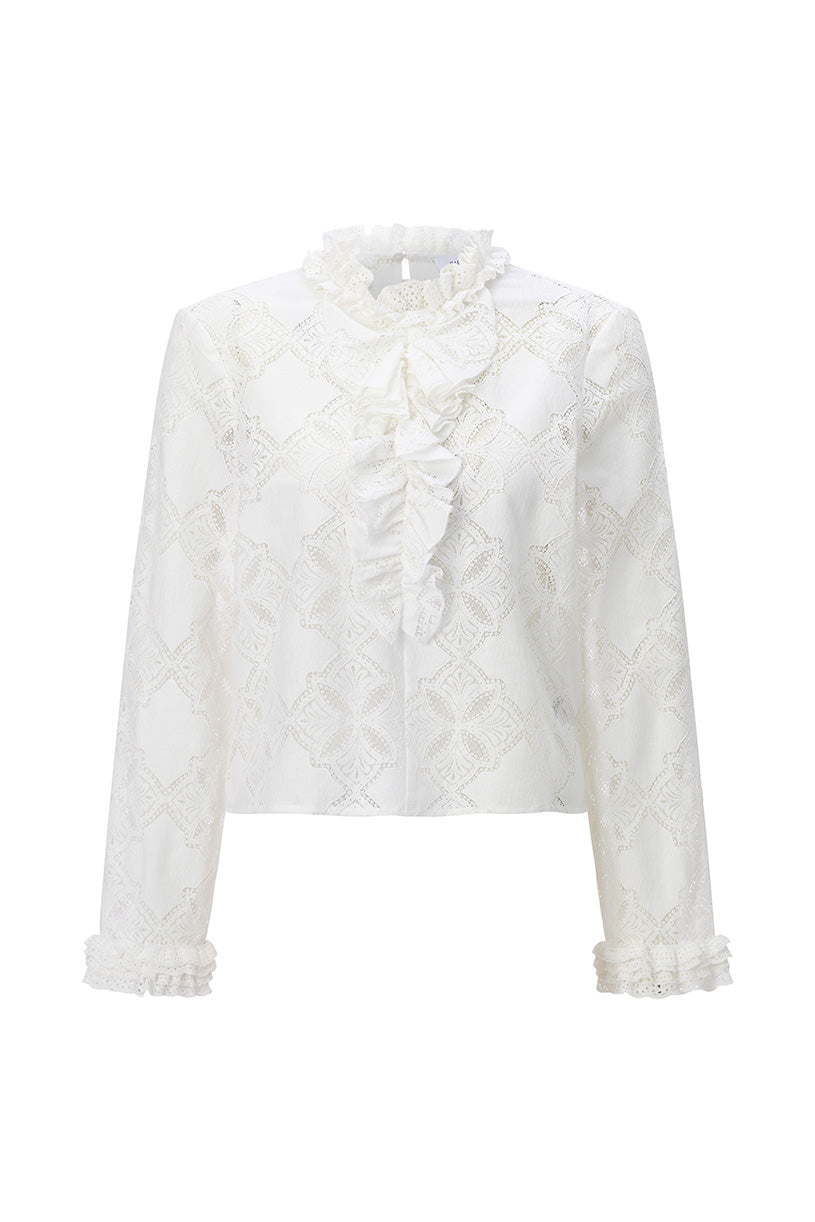 Rich & Royal Damen Blusen Pearl White