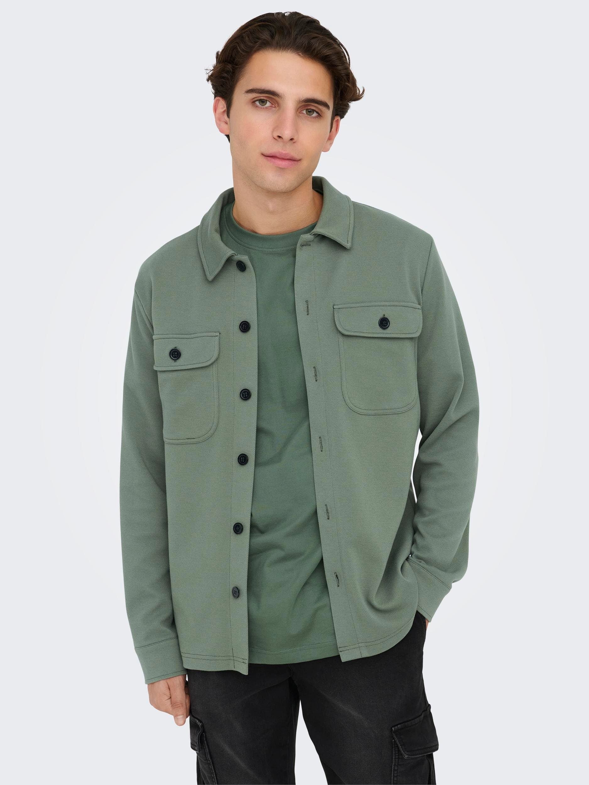 Only & Sons Herren Hemden lang Castor Gray
