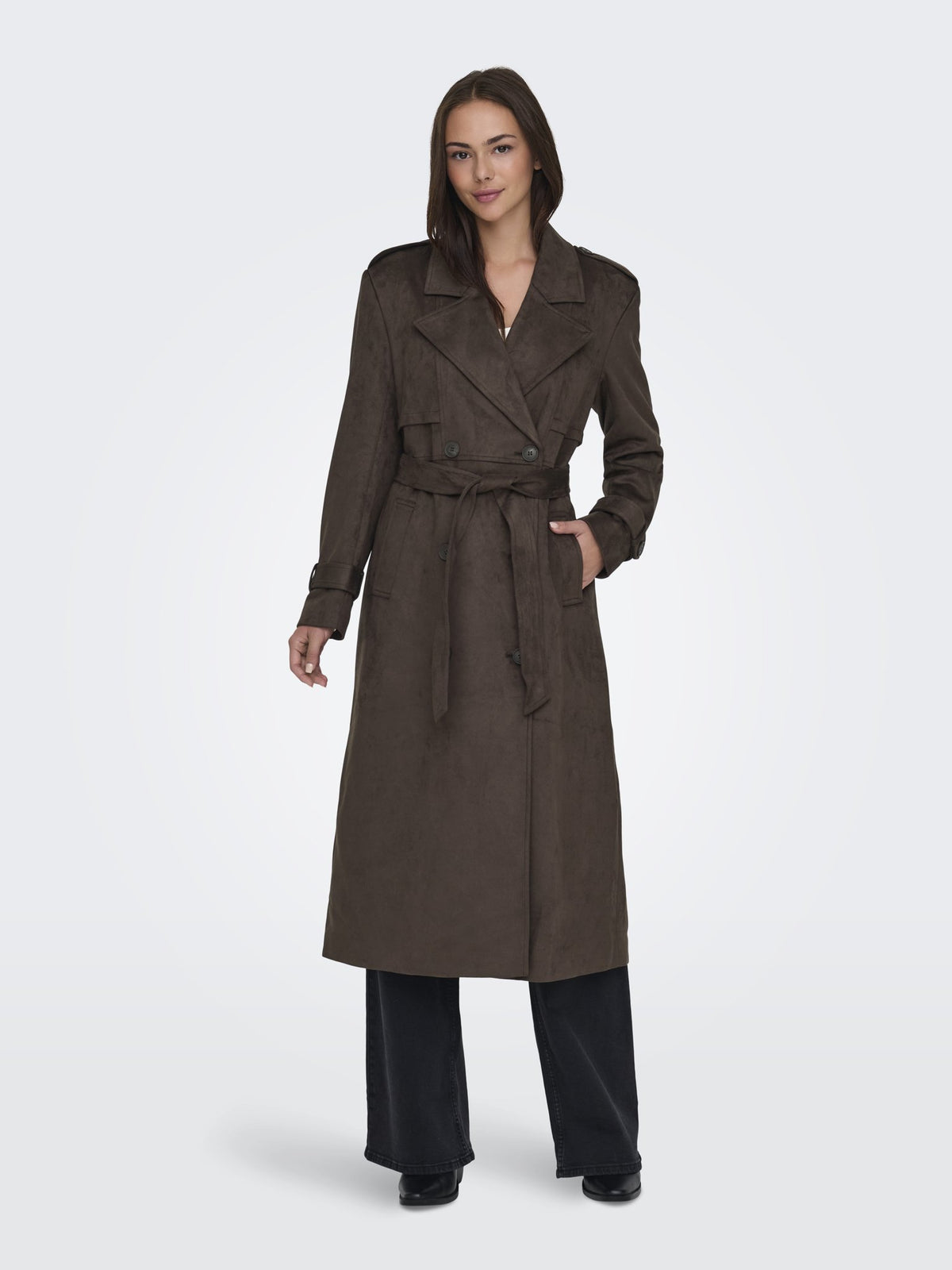 Only Damen Mantel Chocolate Brown