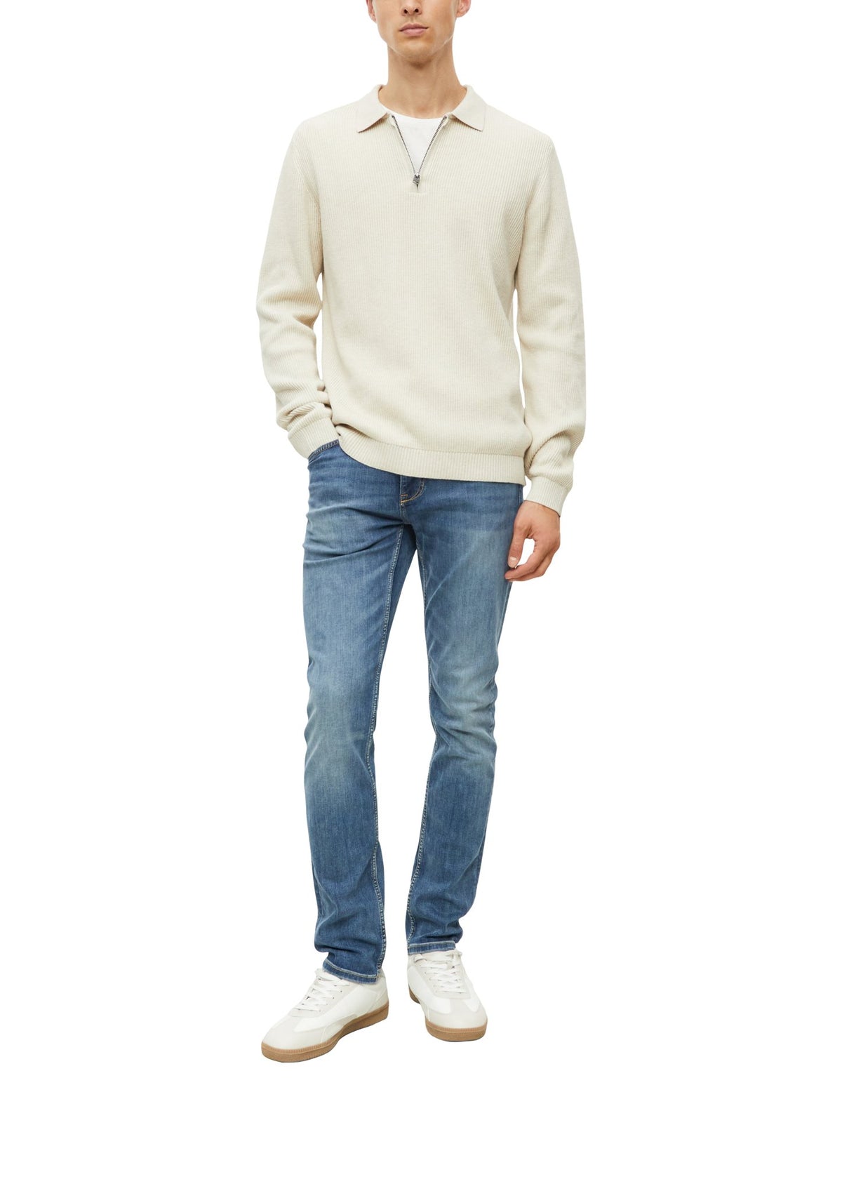 S. Oliver red Herren Pullover W White