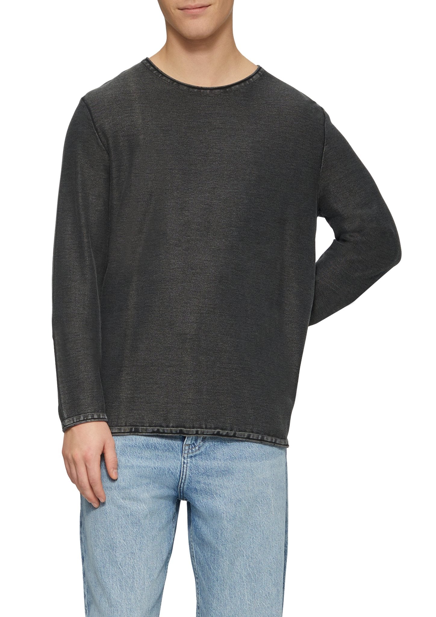 QS by S.Oliver Herren Pullover  Grey/Black