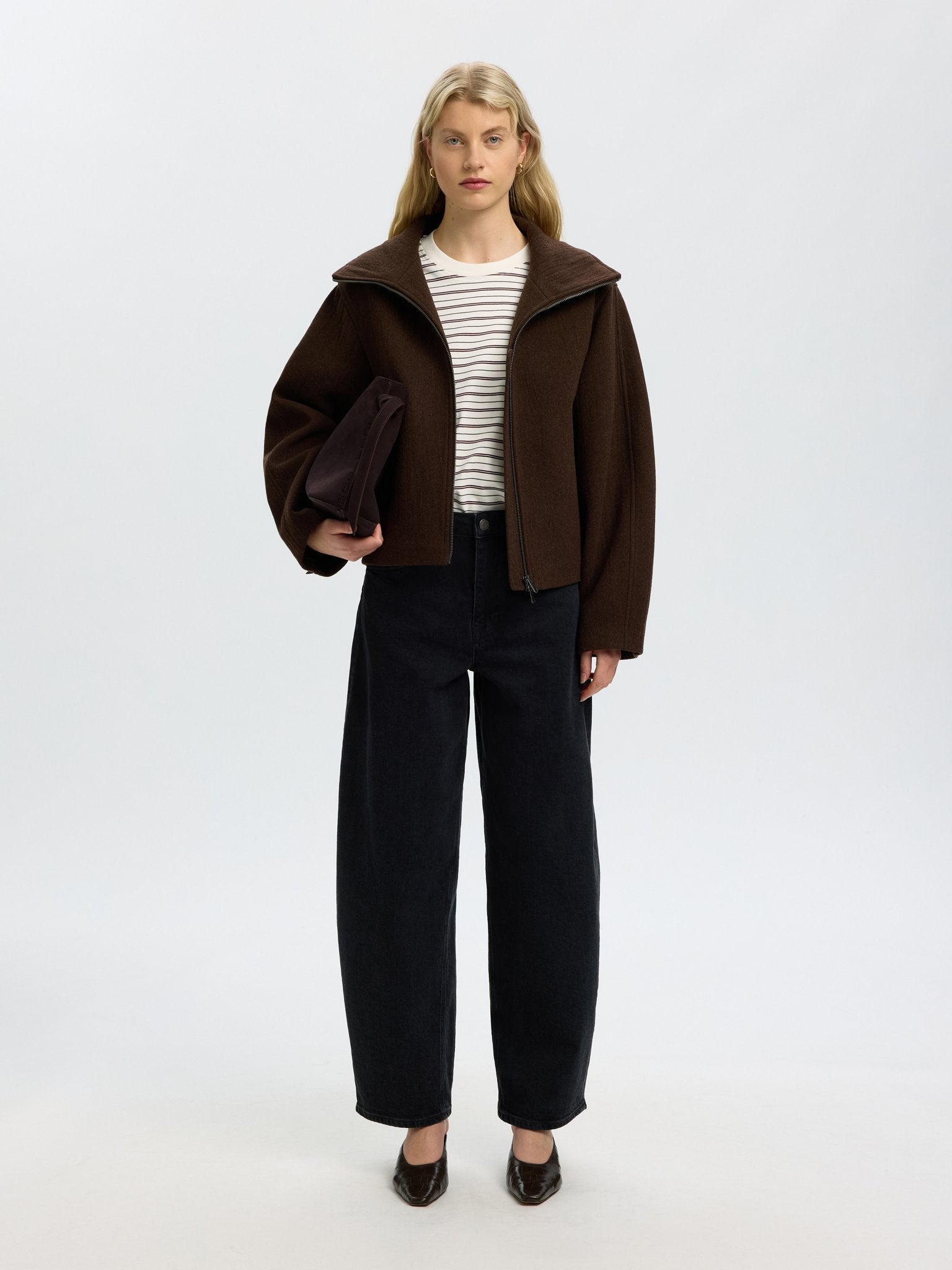 Selected Femme Damen T-Shirts Tawny Port/Mult