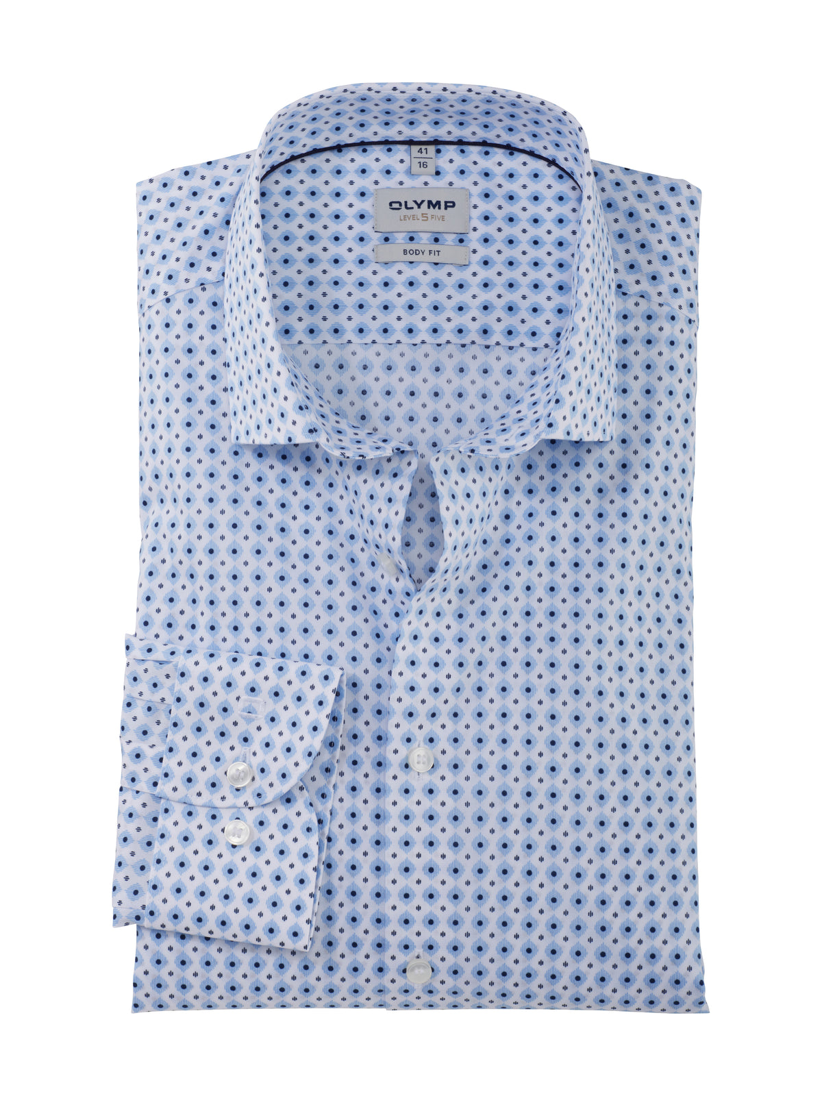 Olymp Herren Hemden lang  Bleu