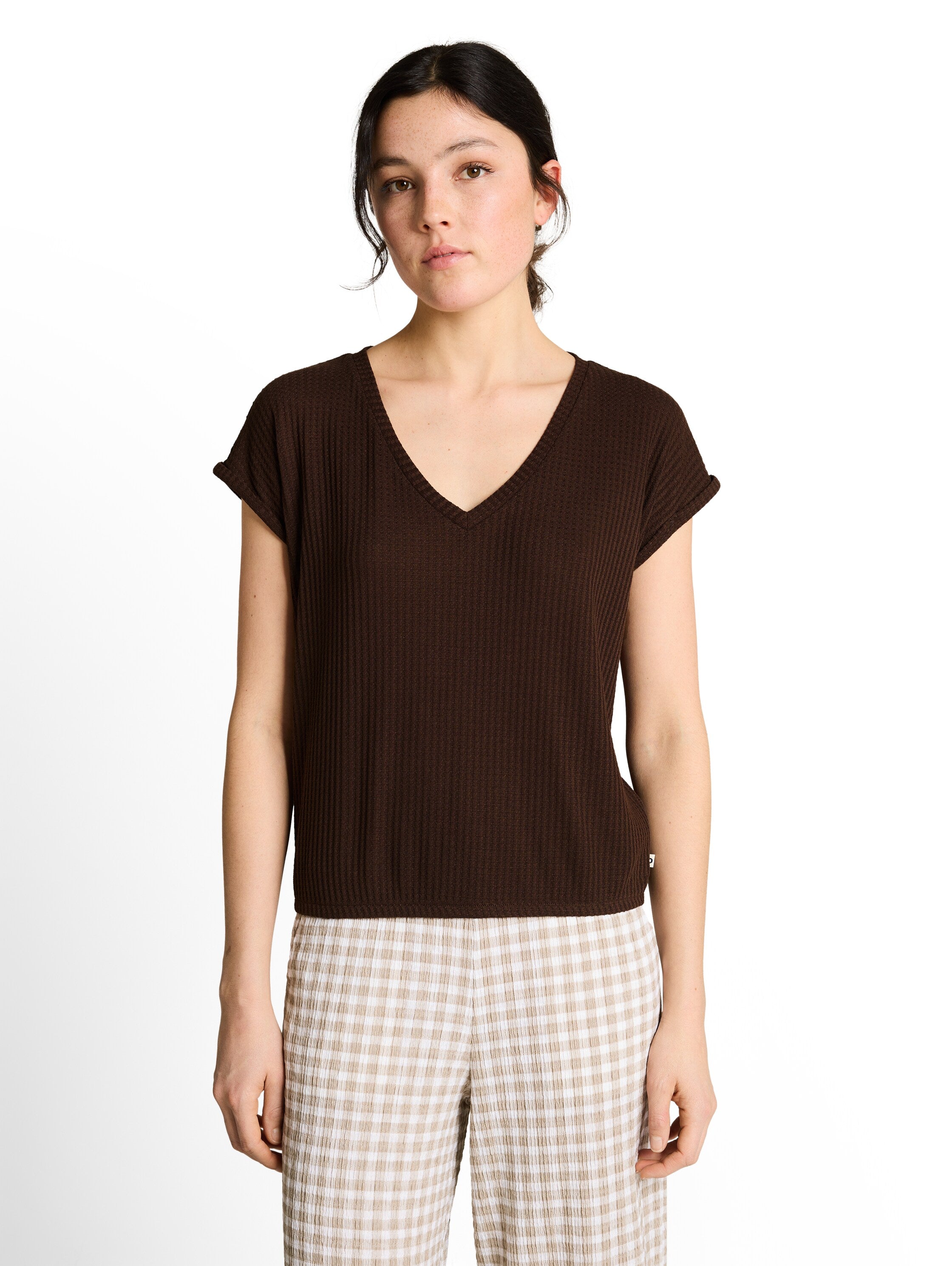Tom Tailor denim Damen T-Shirts Cool Dark Brown