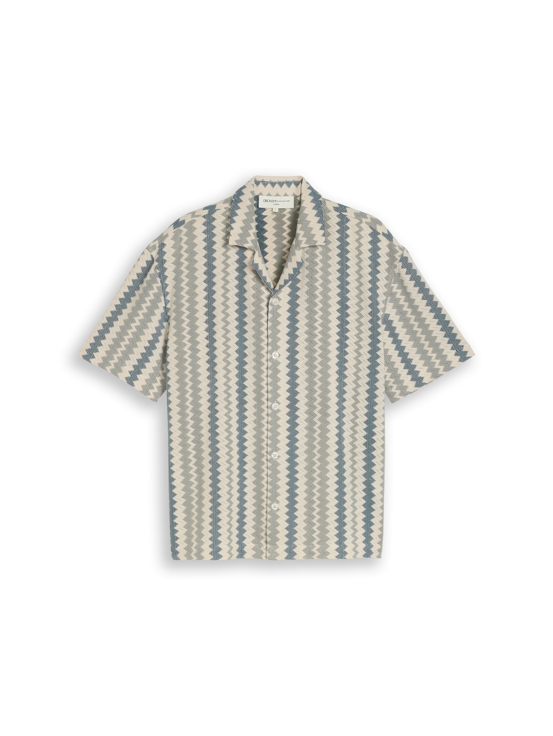 Tom Tailor denim Herren Hemden kurz Green White Zic