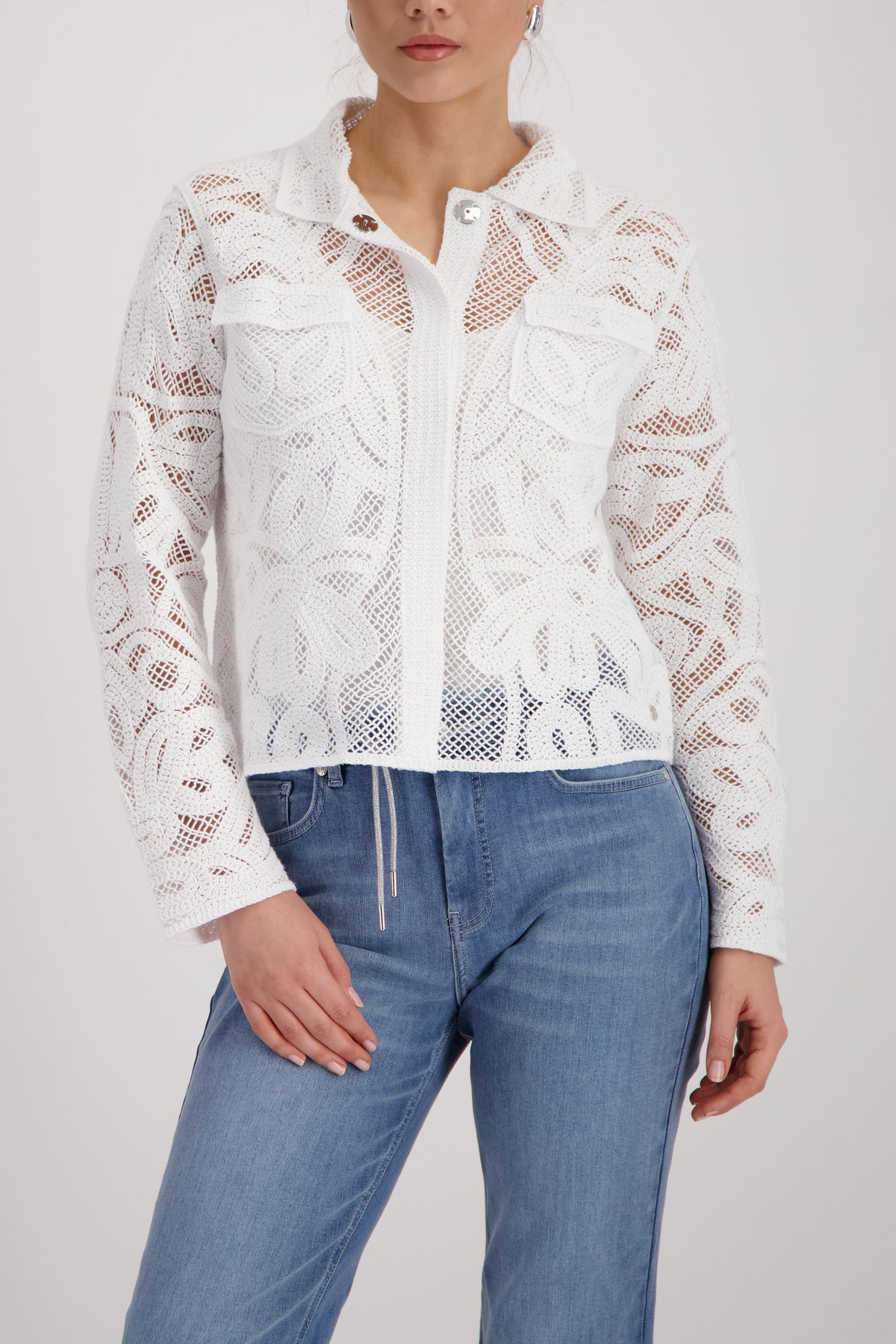 Monari Damen Strickjacken  Cream