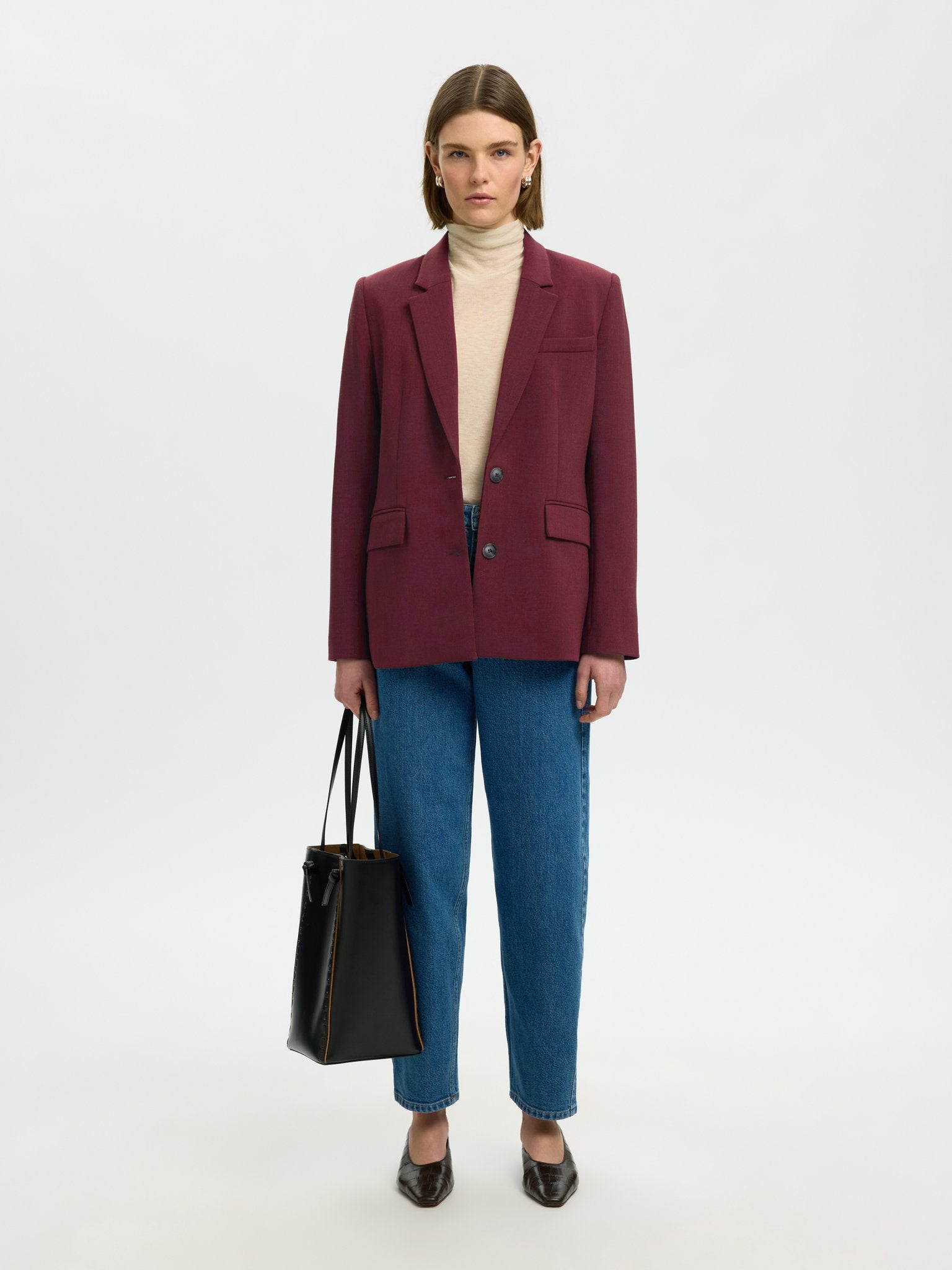 Selected Femme Damen Blazer Tawny Port/Mela