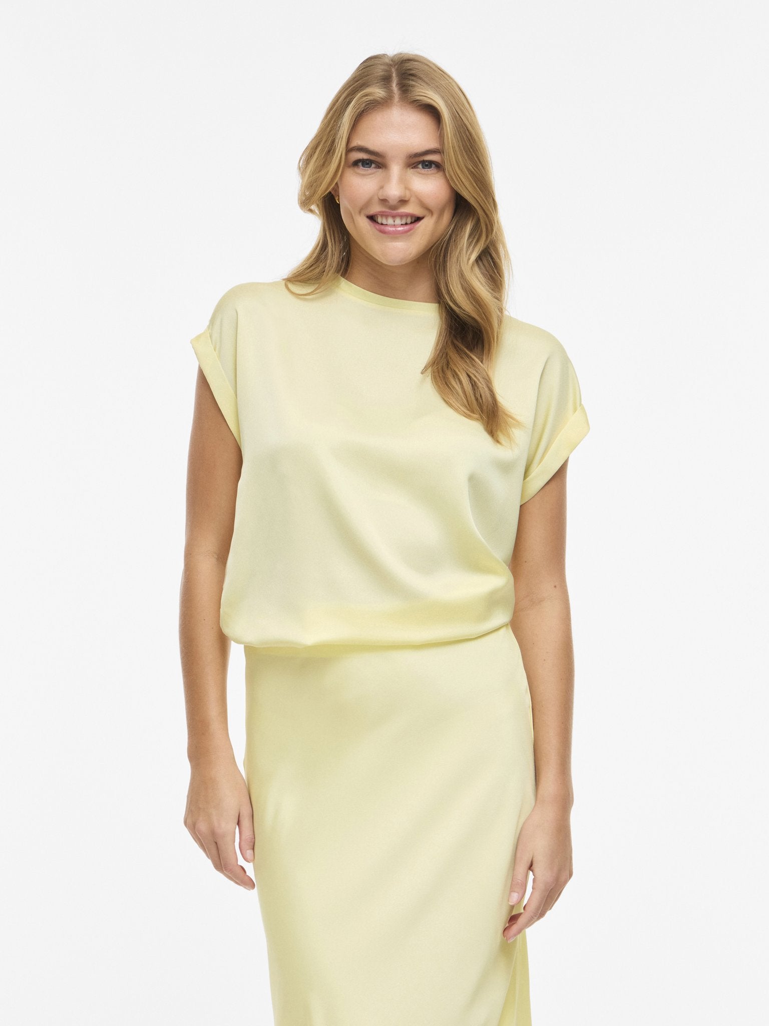 Vila Damen Tops Pastel Yellow
