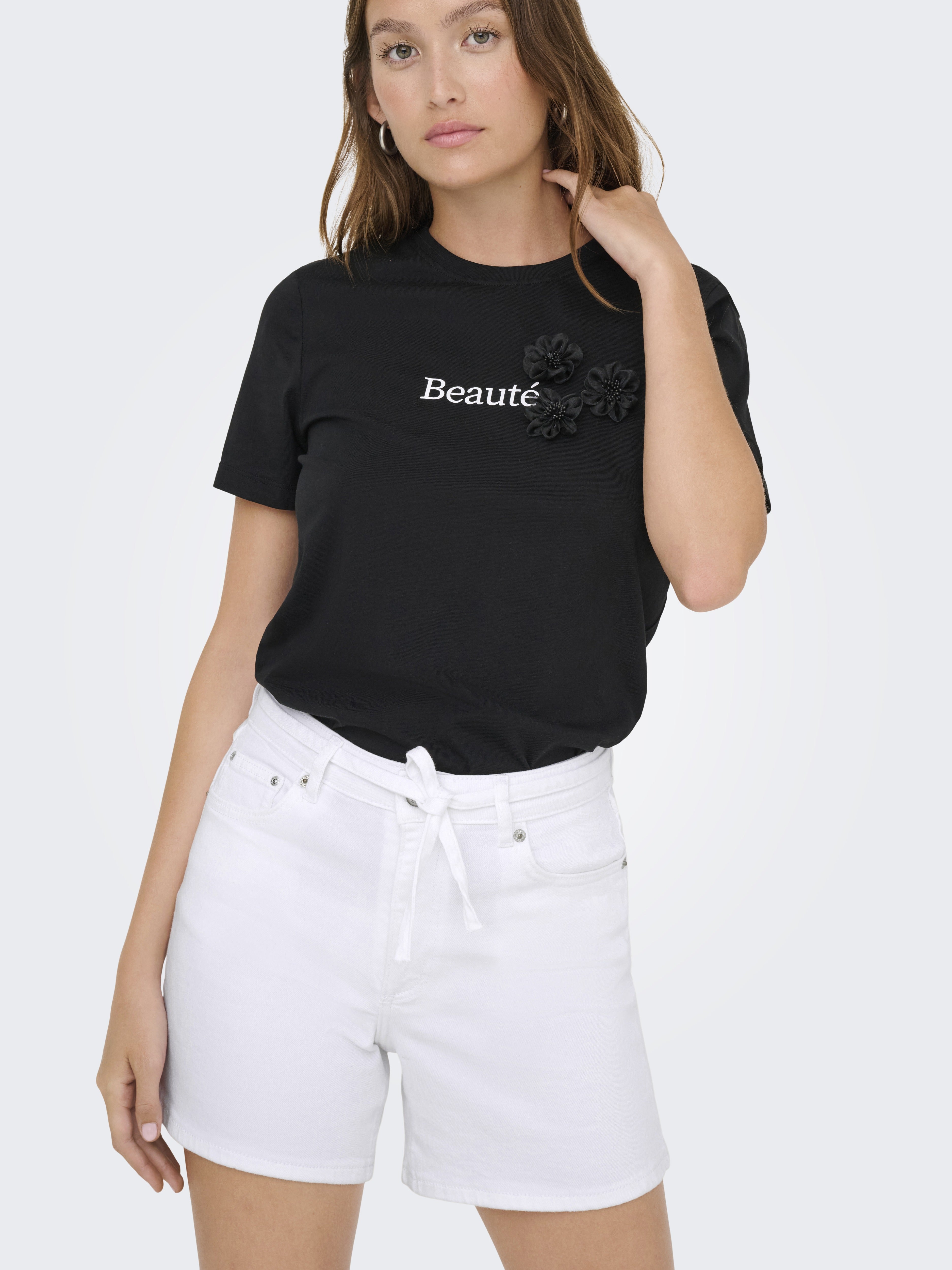 Only Damen Shorts White Denim
