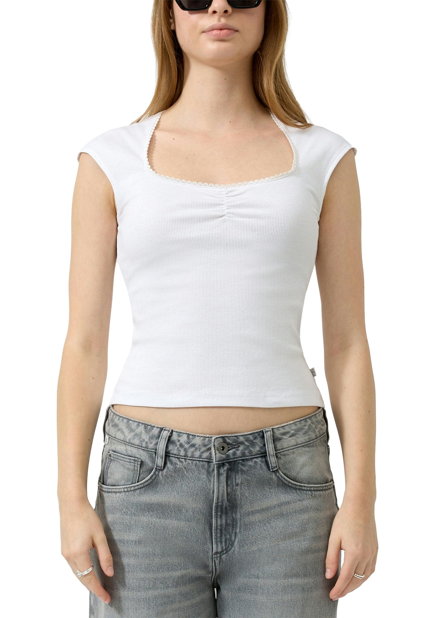 QS by S.Oliver Damen T-Shirts White