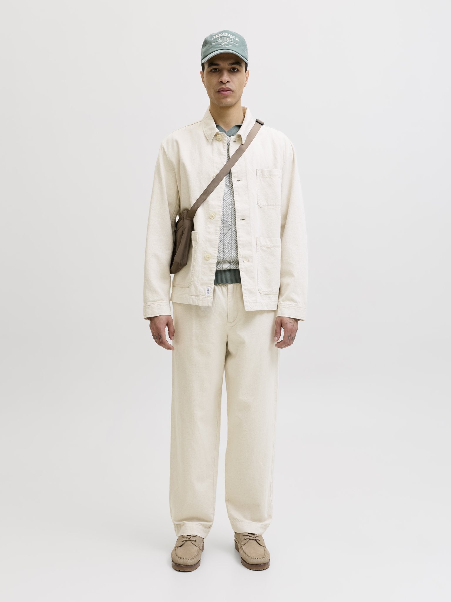 Jack & Jones Herren Hemden lang Ecru