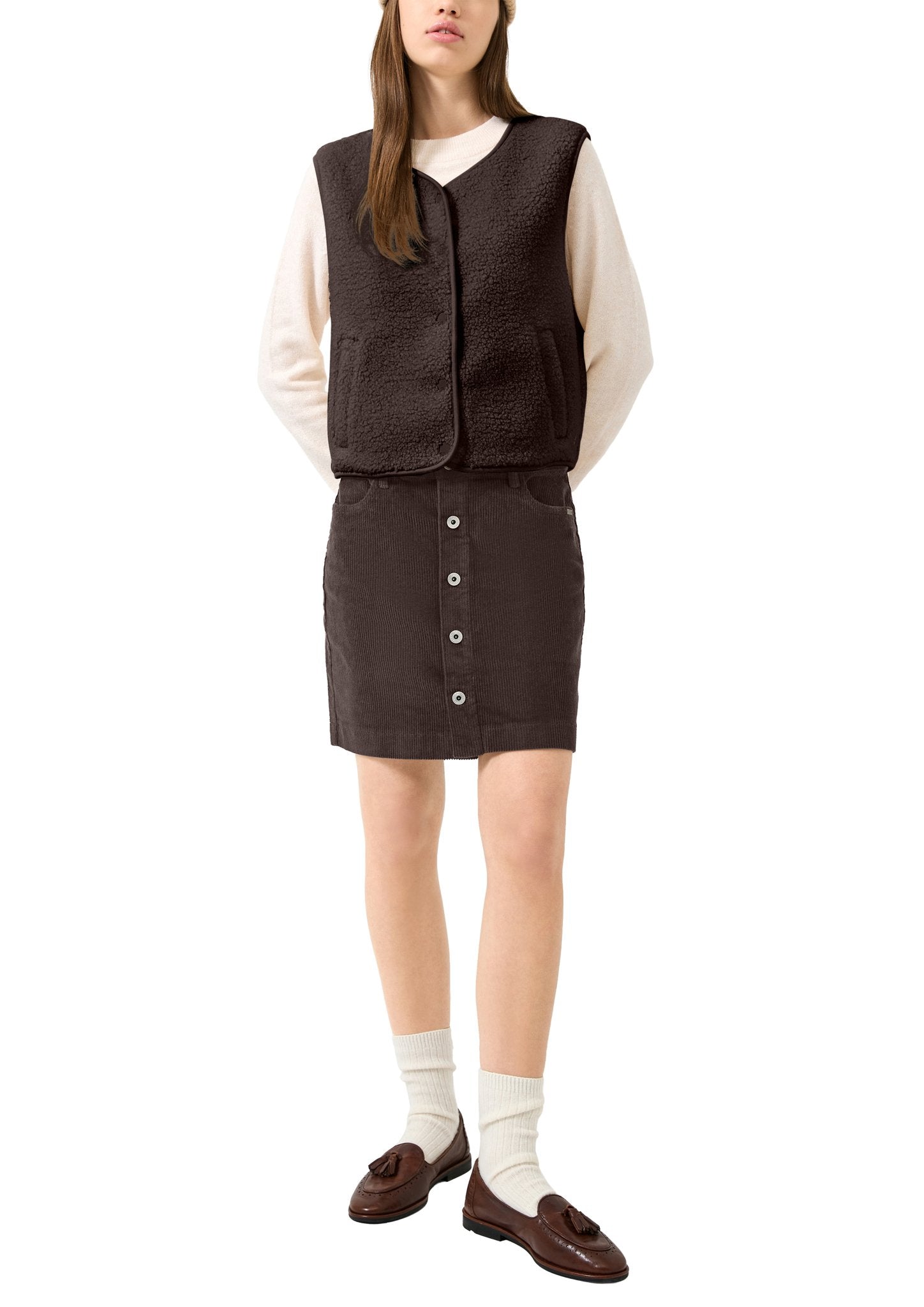QS by S.Oliver Damen T-Shirts  Brown