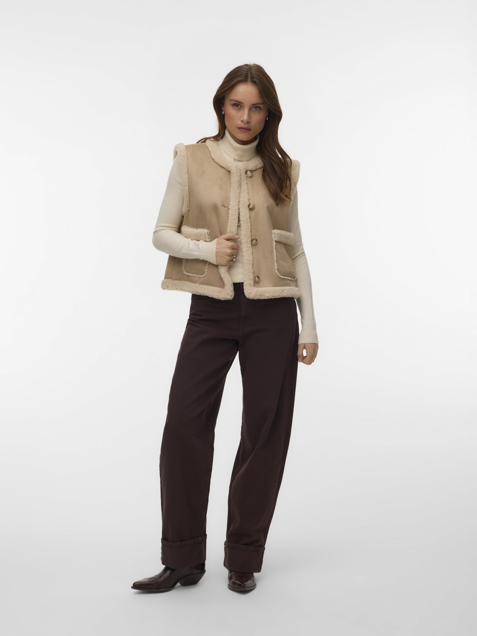 Vero Moda Damen Indoorwesten Silver Mink/Oat