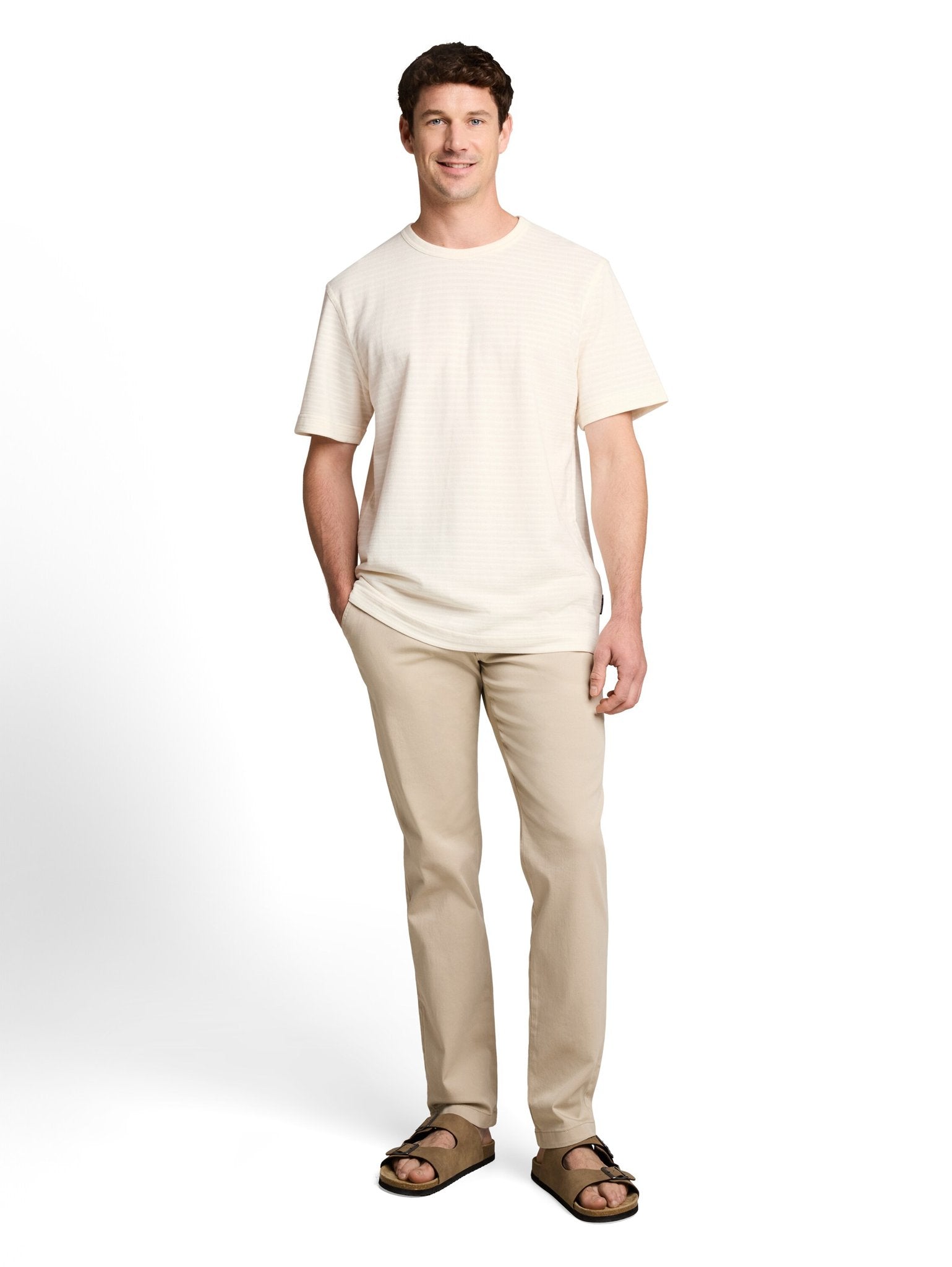 Tom Tailor Herren T-Shirts kurz Gardenia White