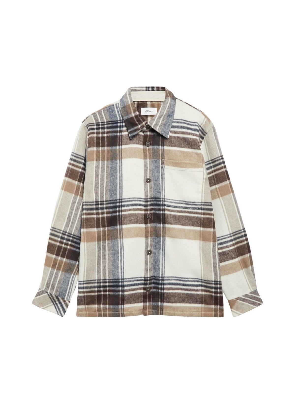 S. Oliver red Herren Hemden lang N Grey/Black