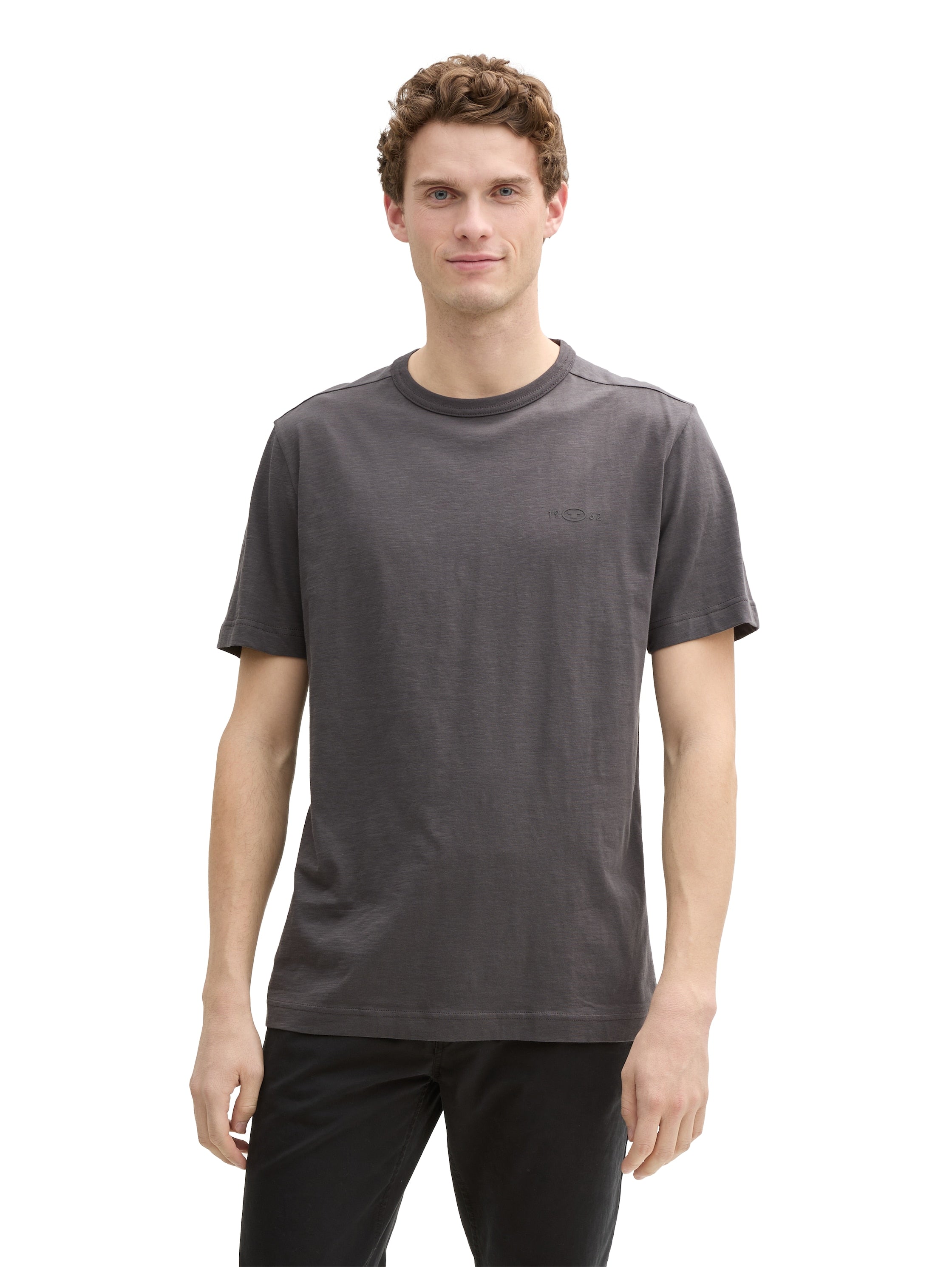 Tom Tailor Herren T-Shirts kurz Tarmac Grey