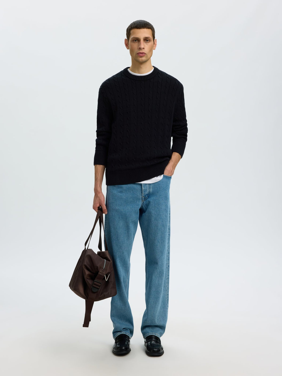 Selected homme Herren Pullover Black