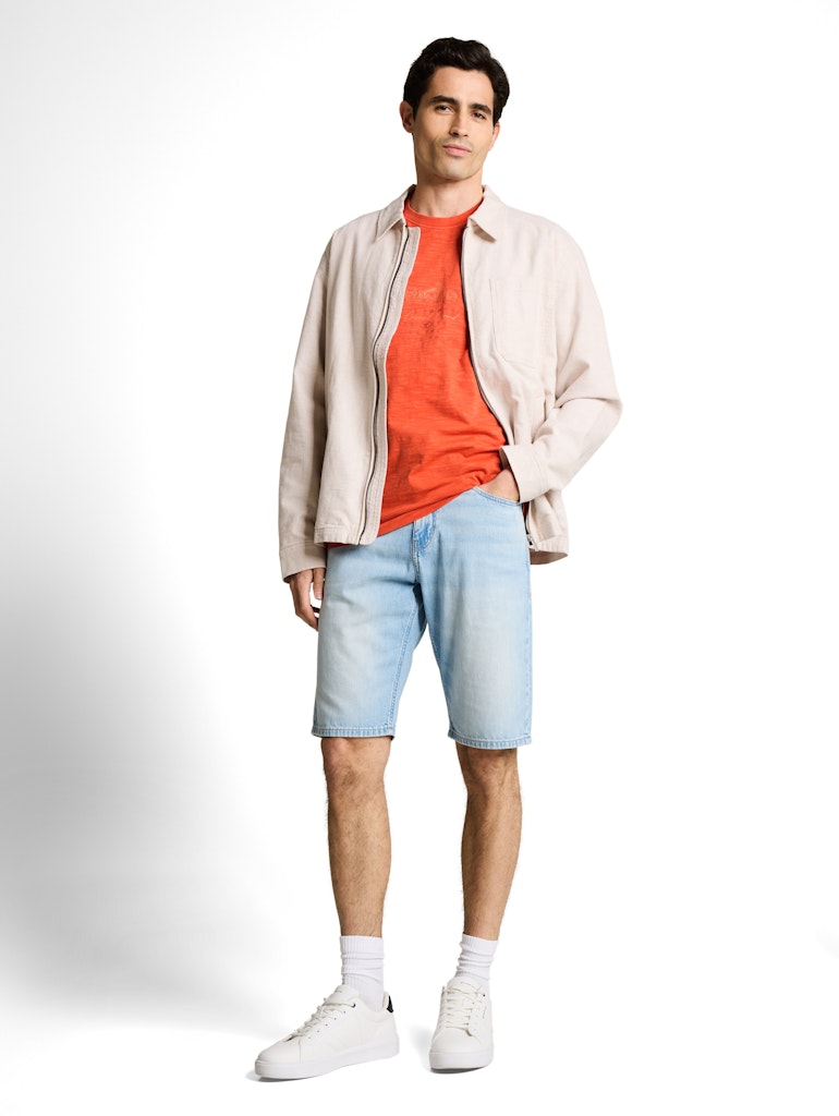 Tom Tailor Herren T-Shirts kurz Chili Orange