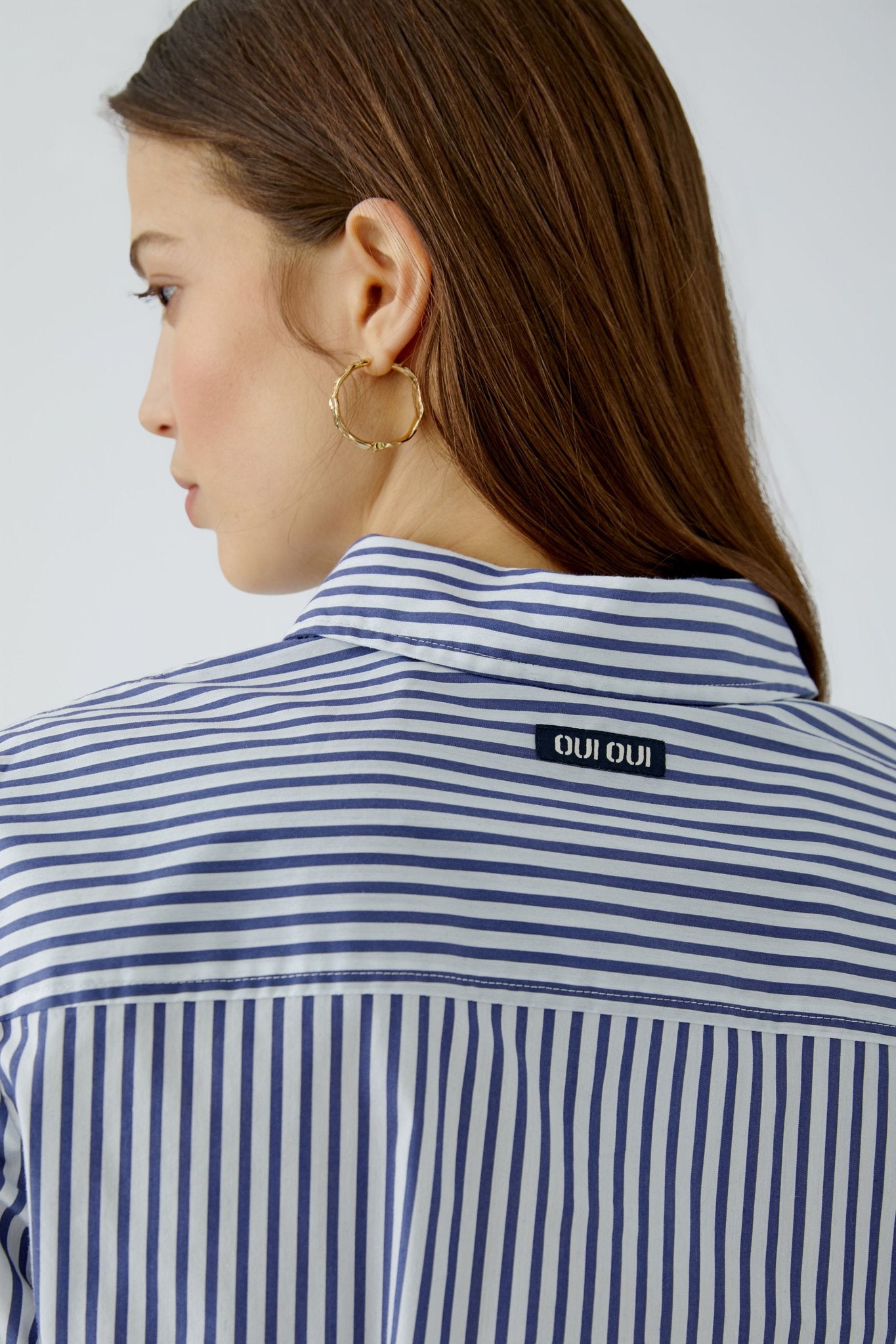 Oui Damen Blusen White Blue