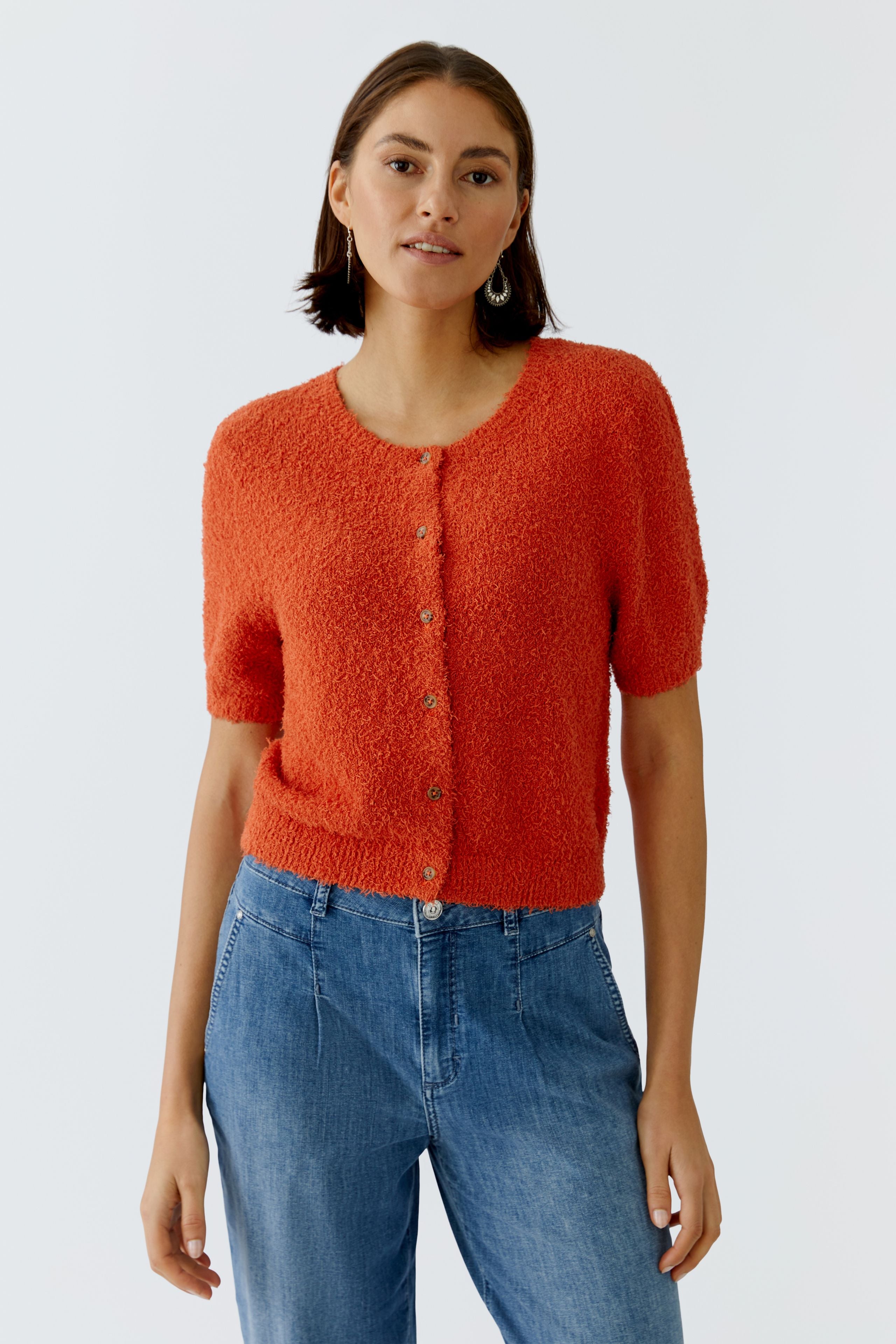 Oui Damen Strickjacken  Burnt Tang