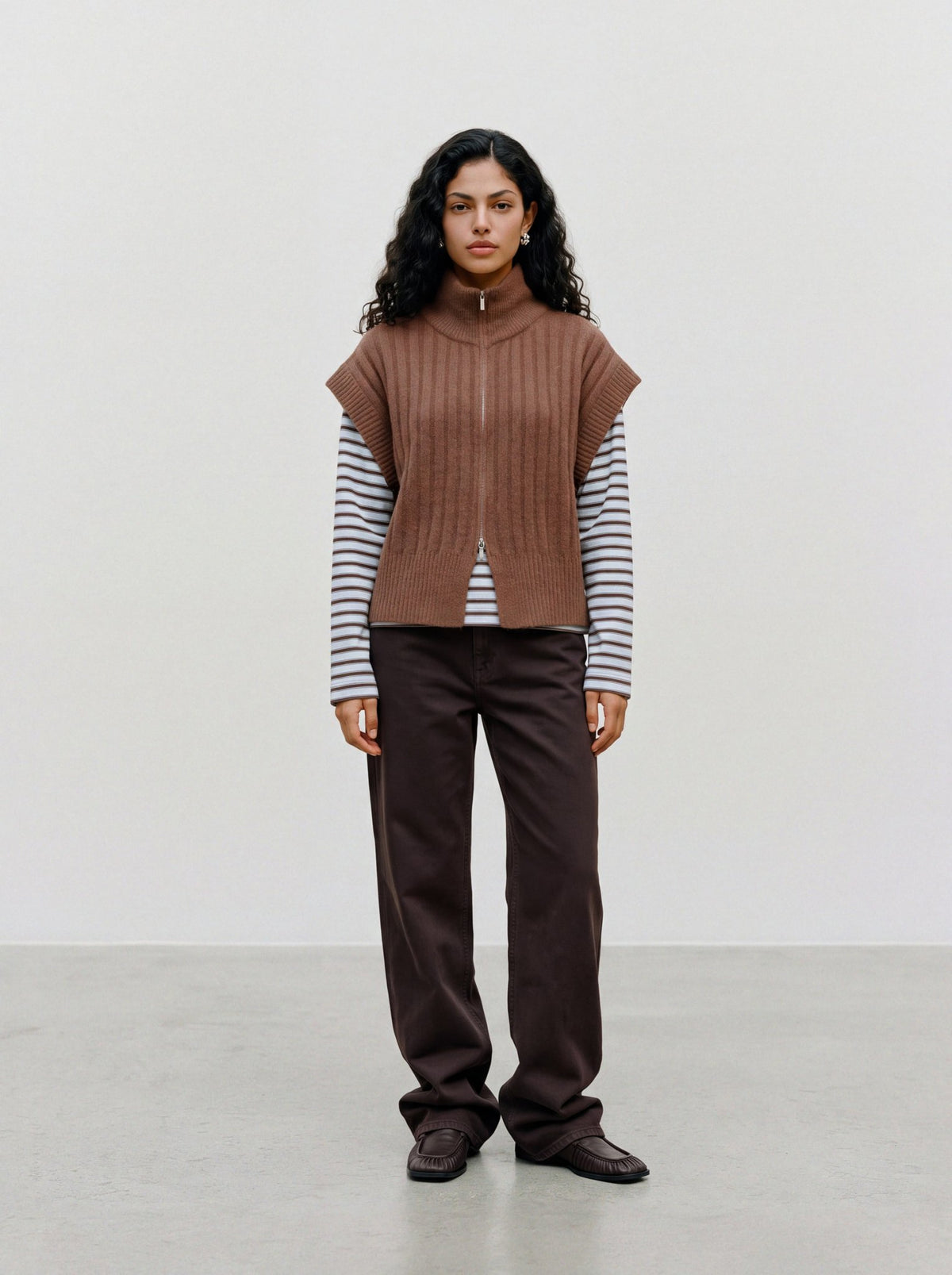 Vero Moda Damen Indoorwesten Cocoa Brown/Mel