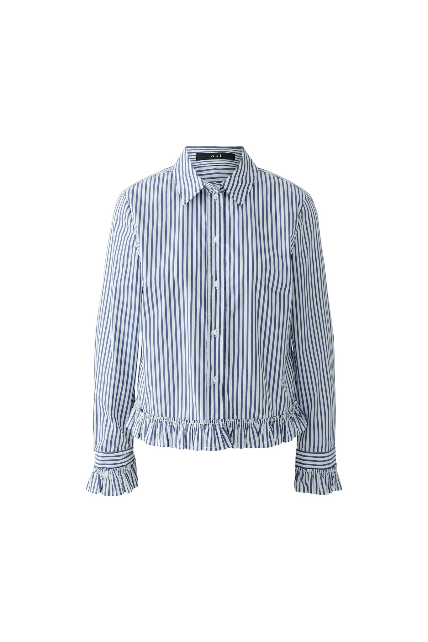 Oui Damen Blusen  White Blue