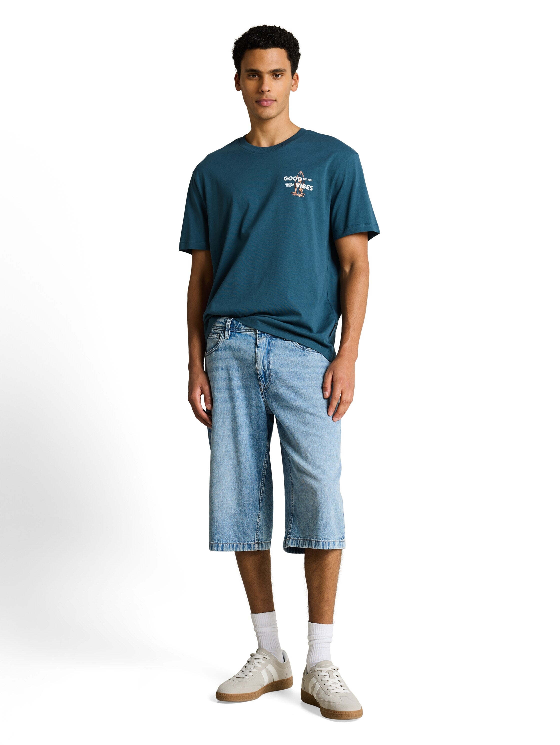 Tom Tailor denim Herren T-Shirts kurz Tide Petrol
