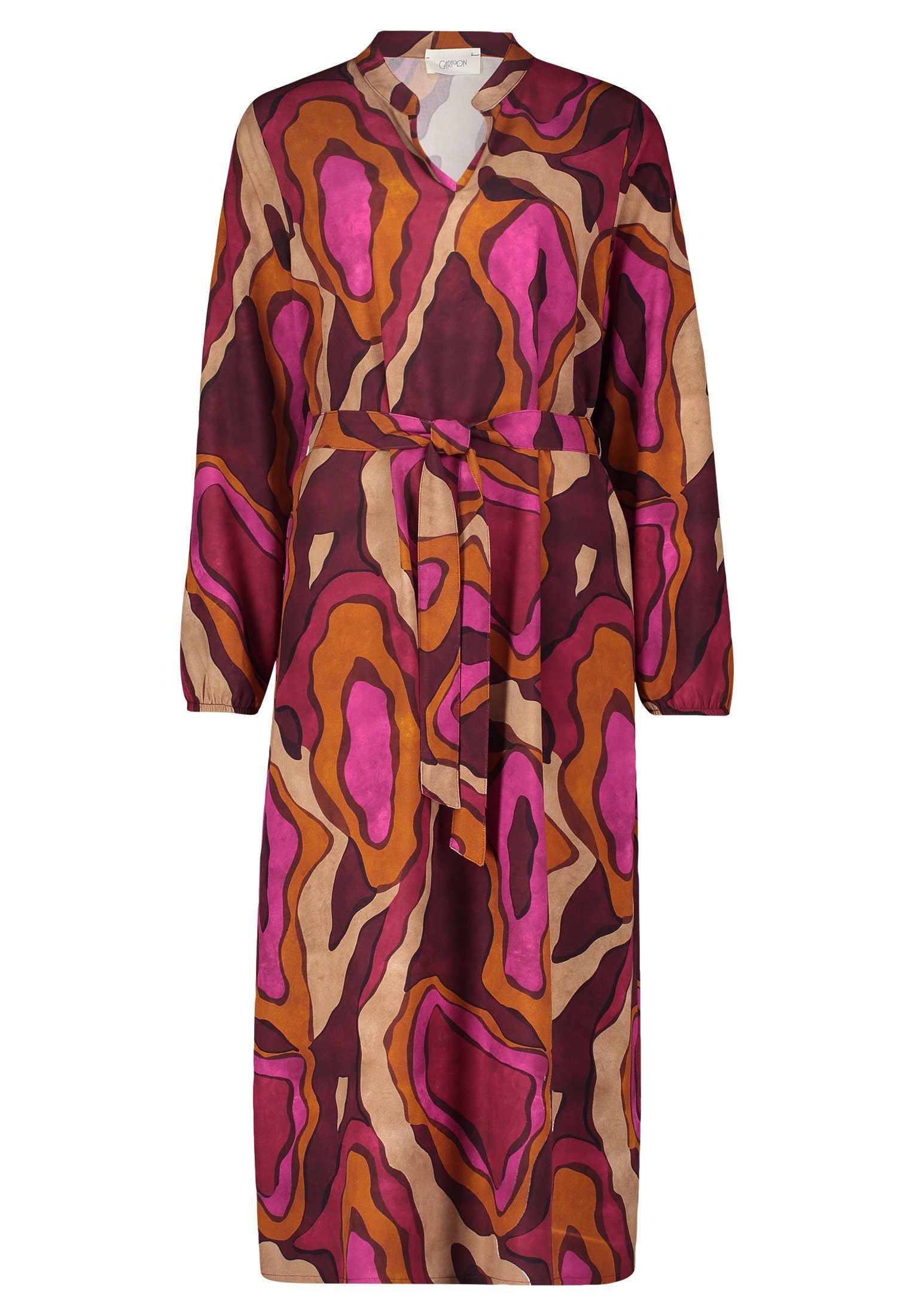 Cartoon Damen Kleider Purple-Beige