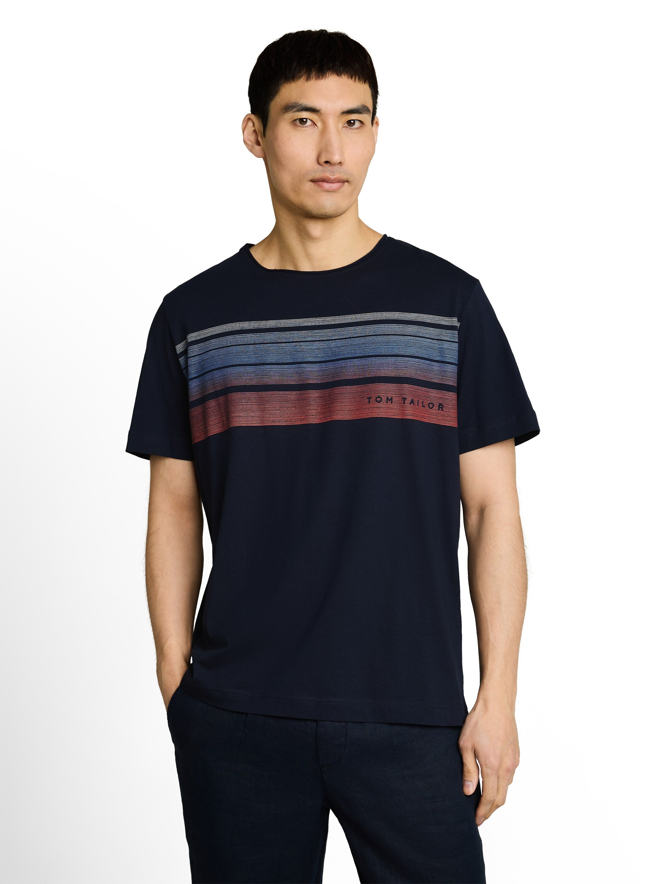 Tom Tailor Herren T-Shirts kurz Sky Captain Blu