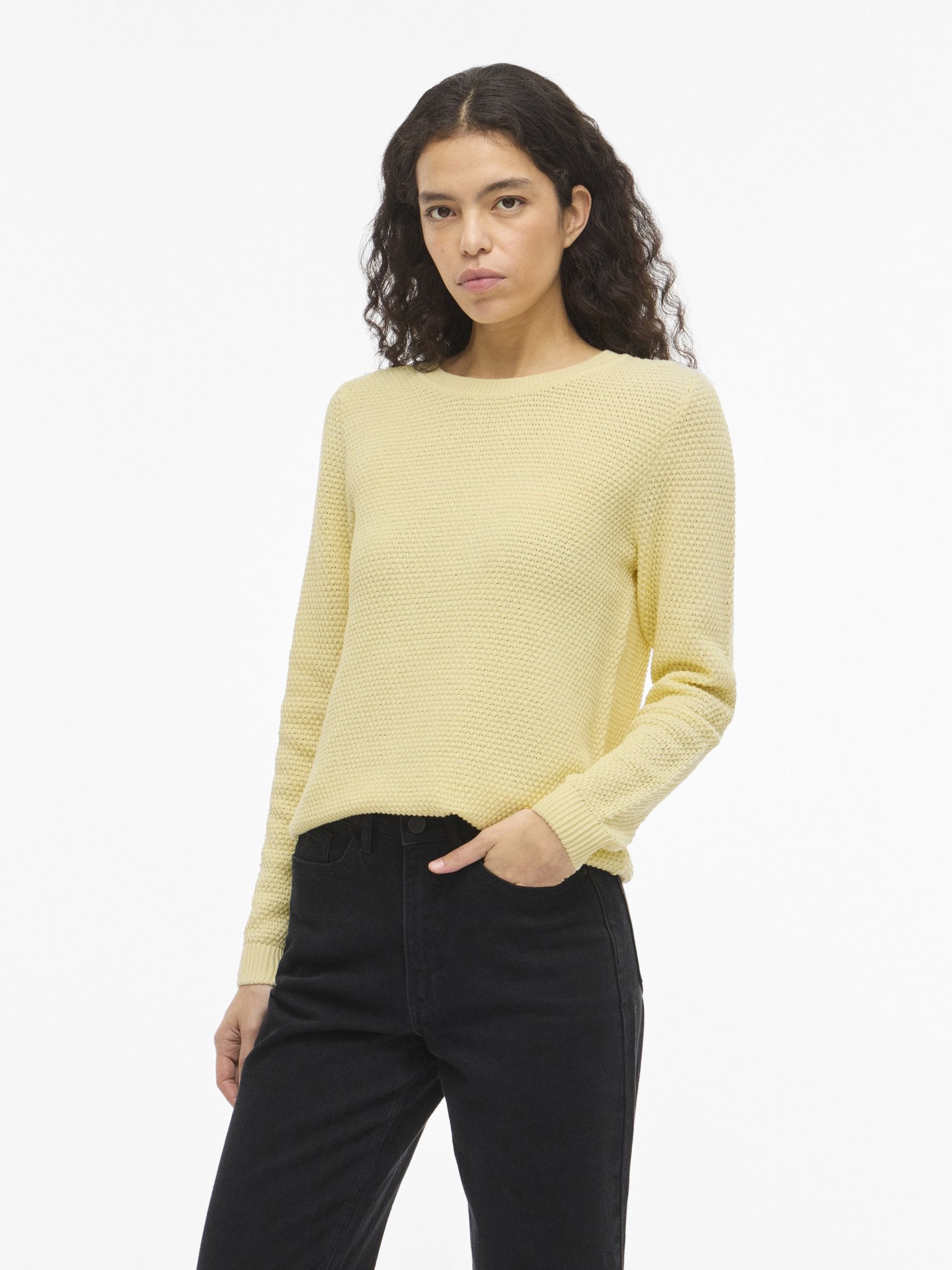 Vila Damen Pullover Pastel Yellow