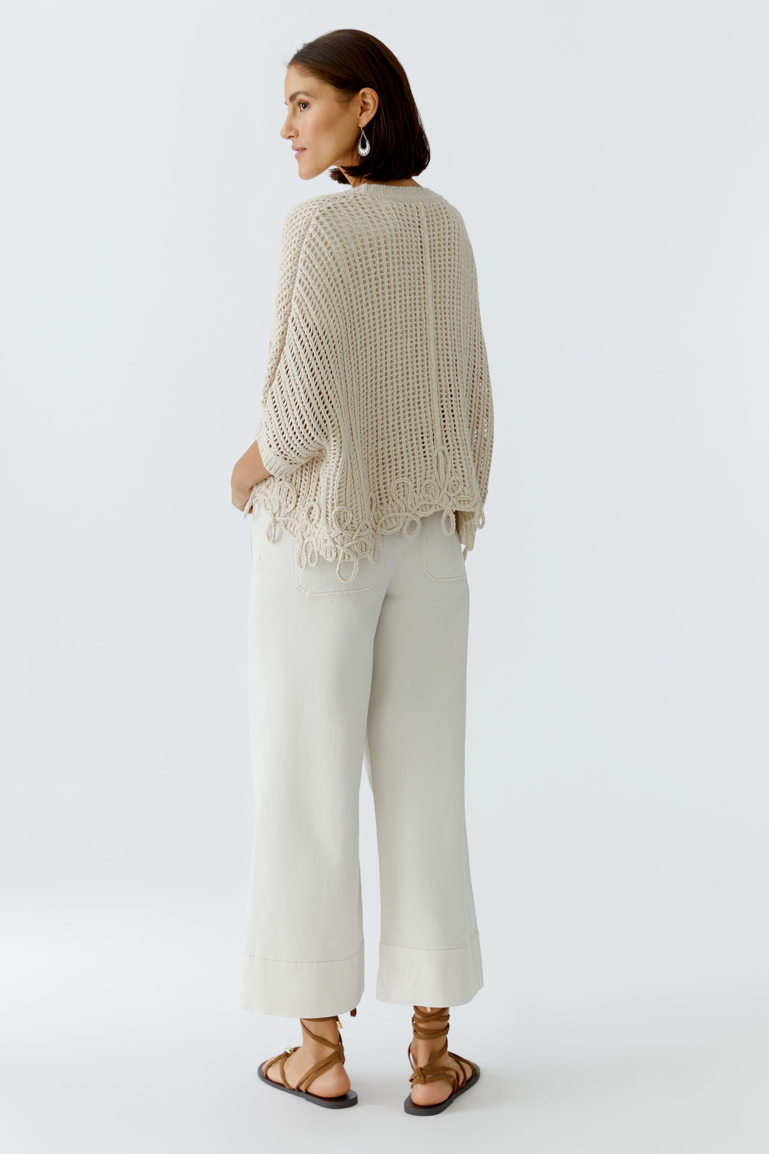 Oui Damen Strickjacken  Biscuit
